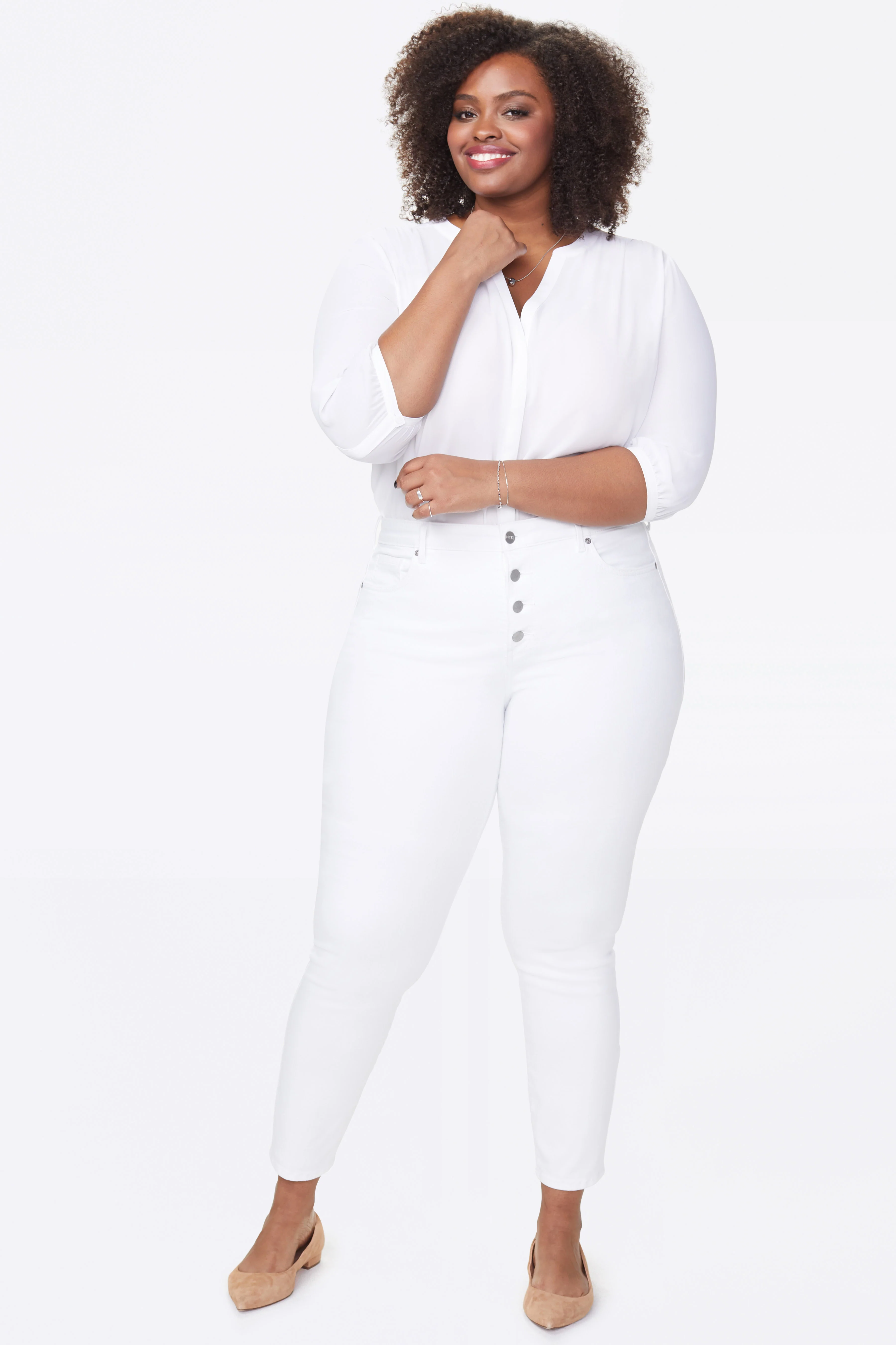 Ami Skinny Ankle Jeans In Plus Size - Optic White - Image 5