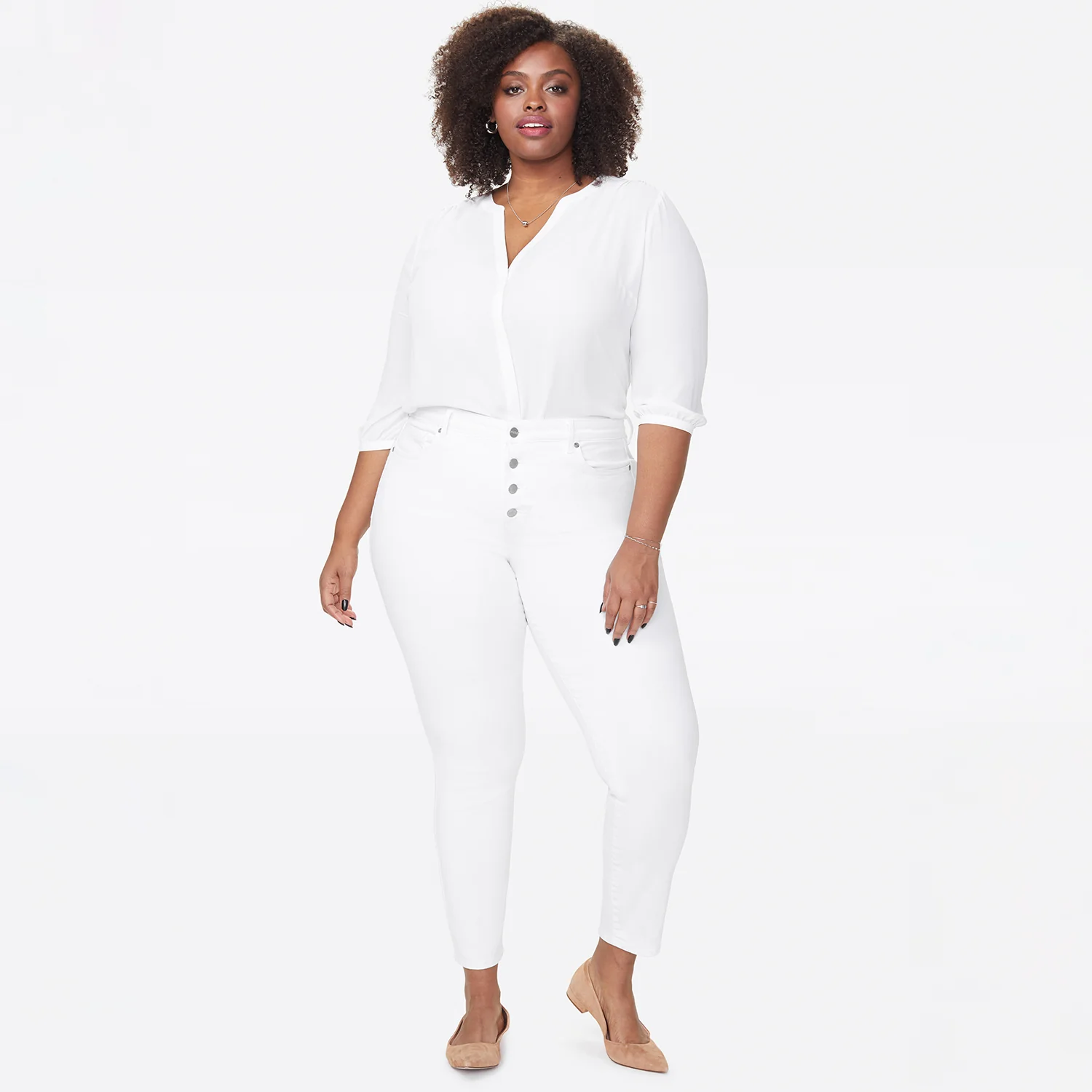 Ami Skinny Ankle Jeans In Plus Size - Optic White - Image 8