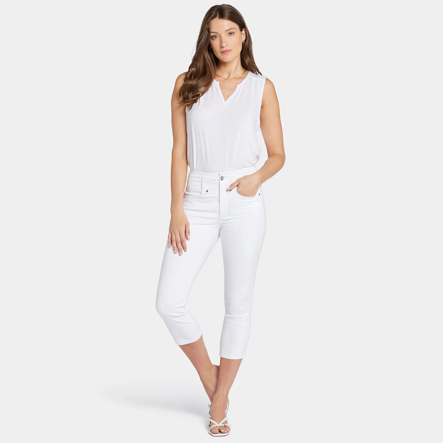 Ami Skinny Capri Jeans - Optic White - Image 7