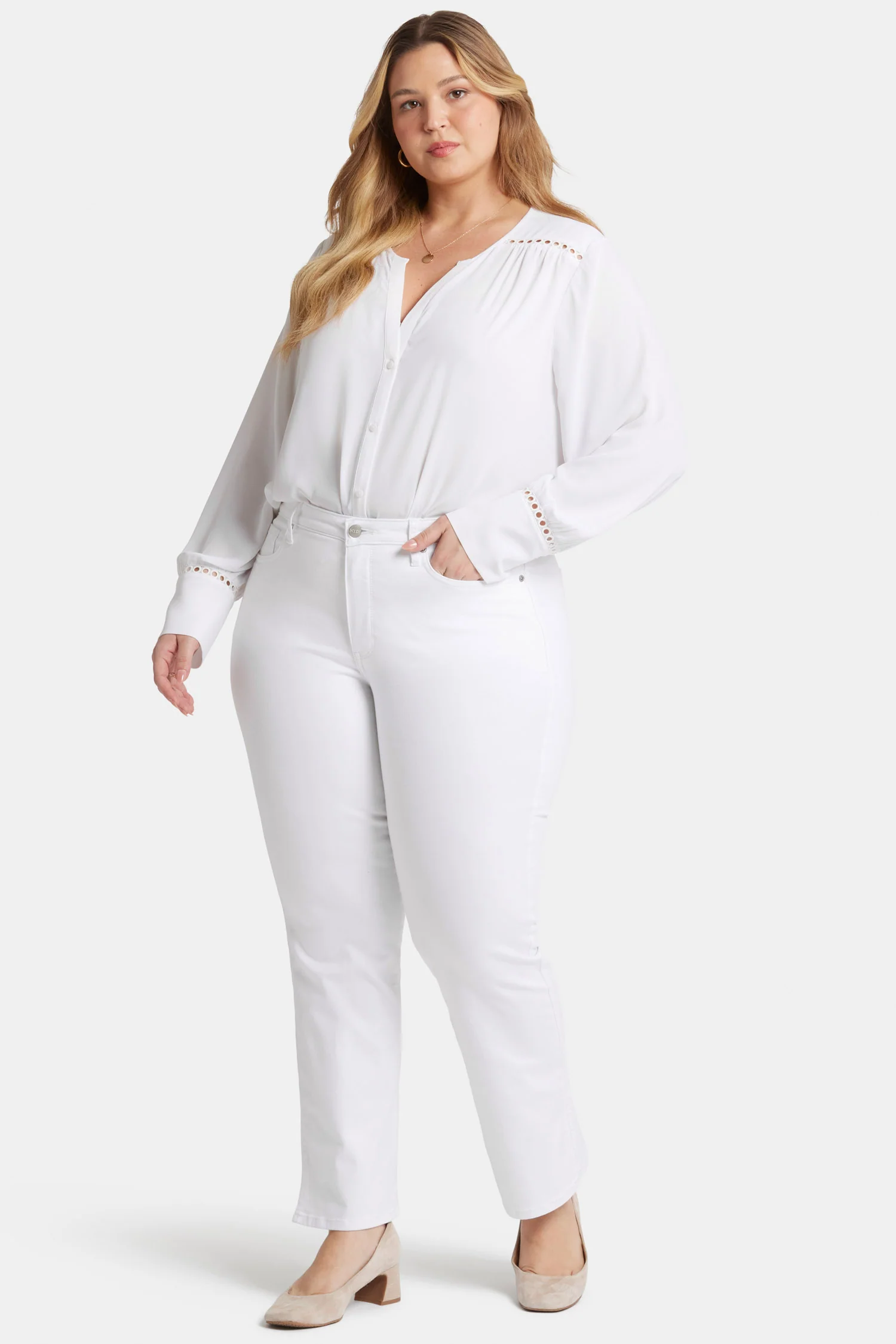 Barbara Bootcut Jeans In Plus Size - Optic White - Image 4