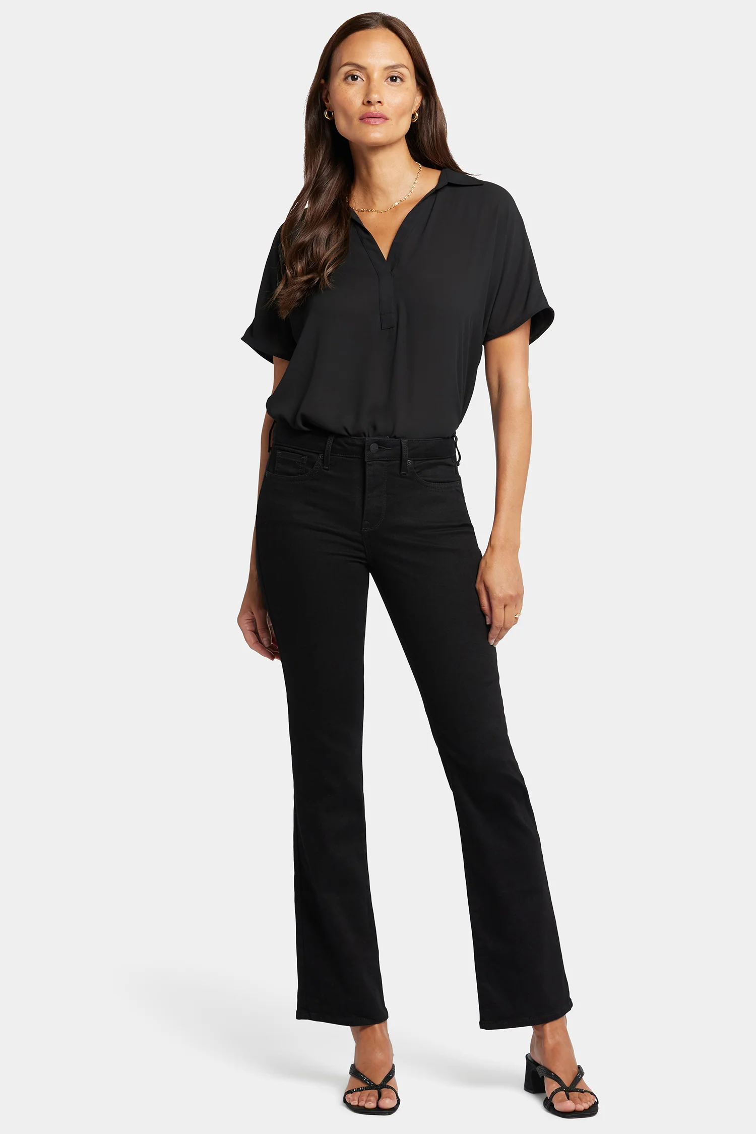 Barbara Bootcut Jeans In Short Inseam - Black - Image 4