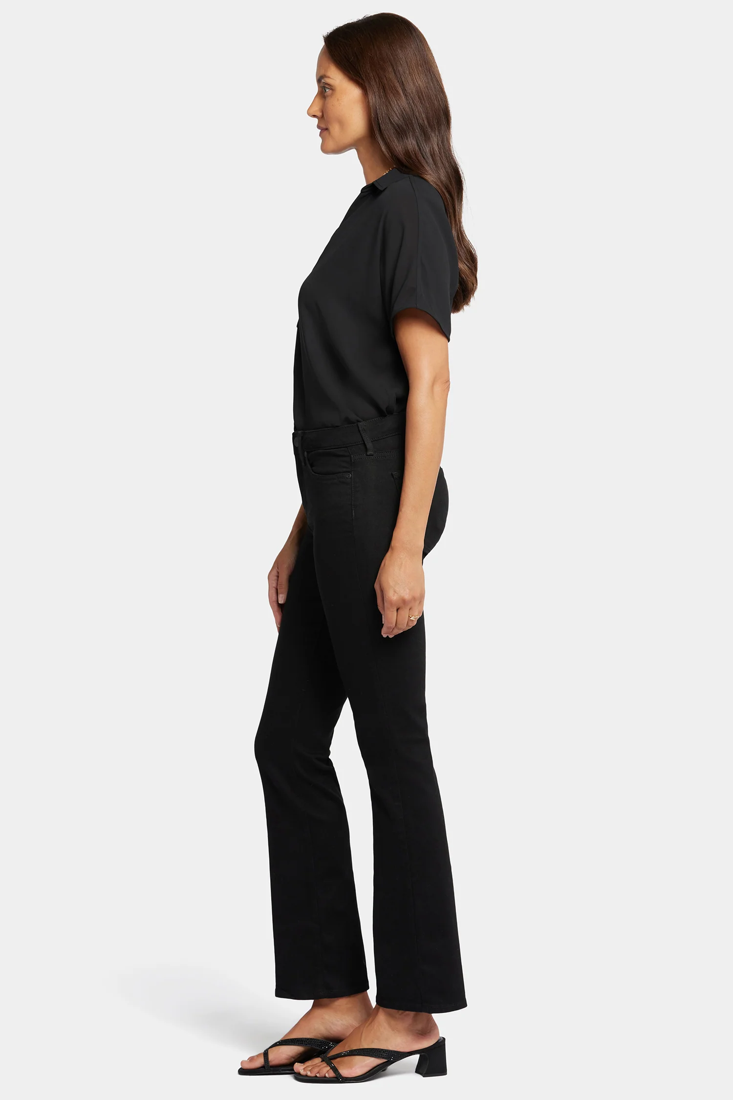 Barbara Bootcut Jeans In Short Inseam - Black - Image 5