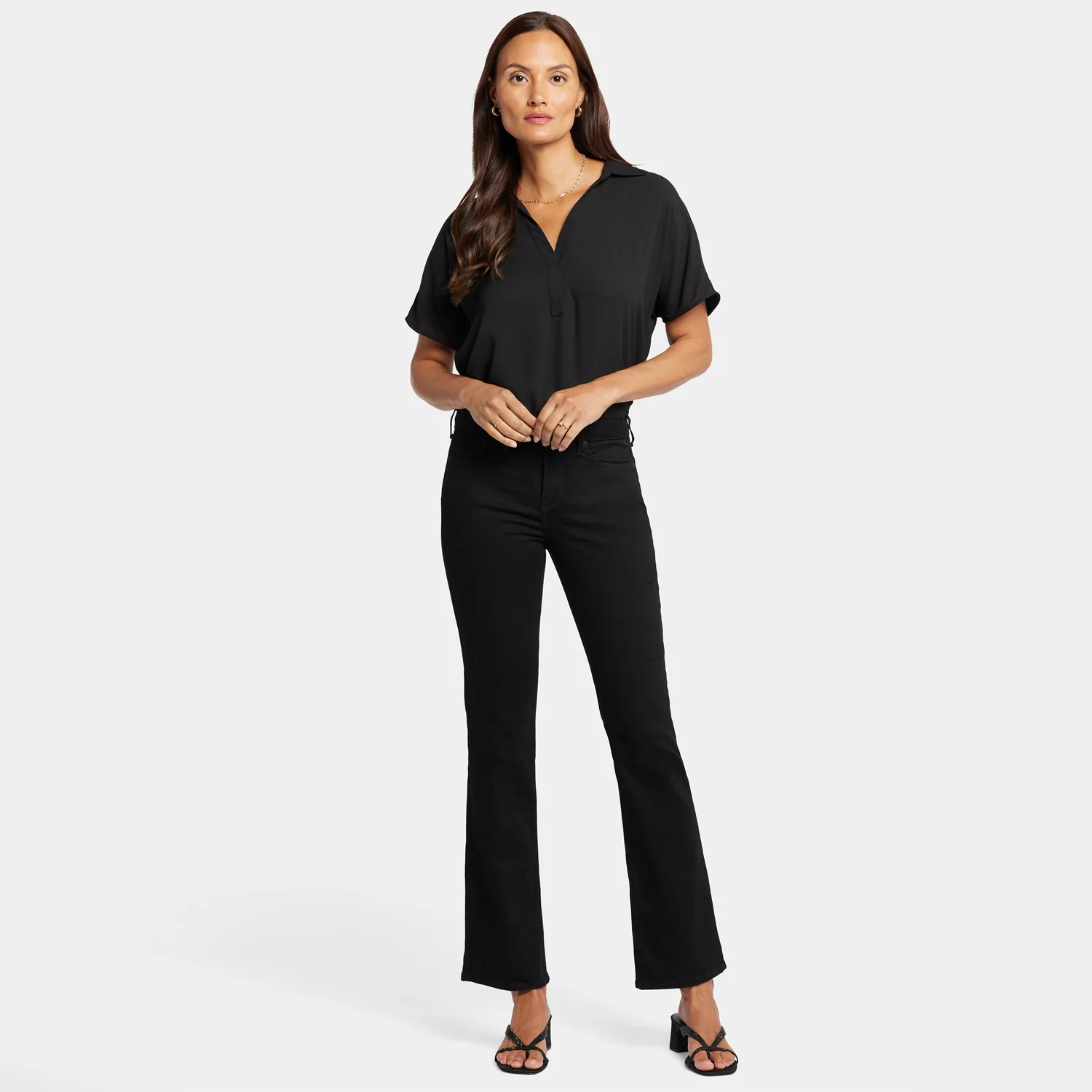 Barbara Bootcut Jeans In Short Inseam - Black - Image 7