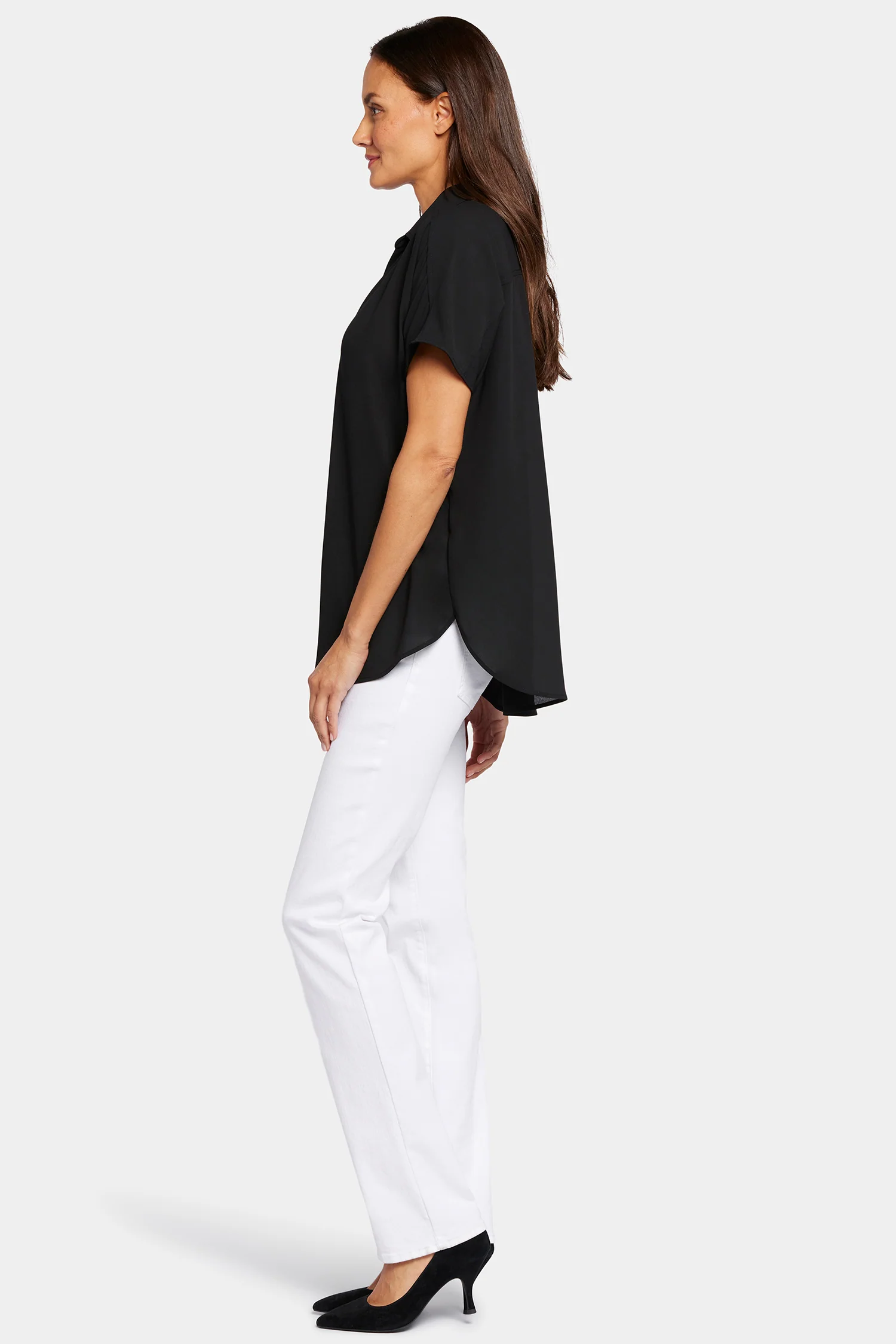 Becky Short Sleeved Blouse - Black - Image 4