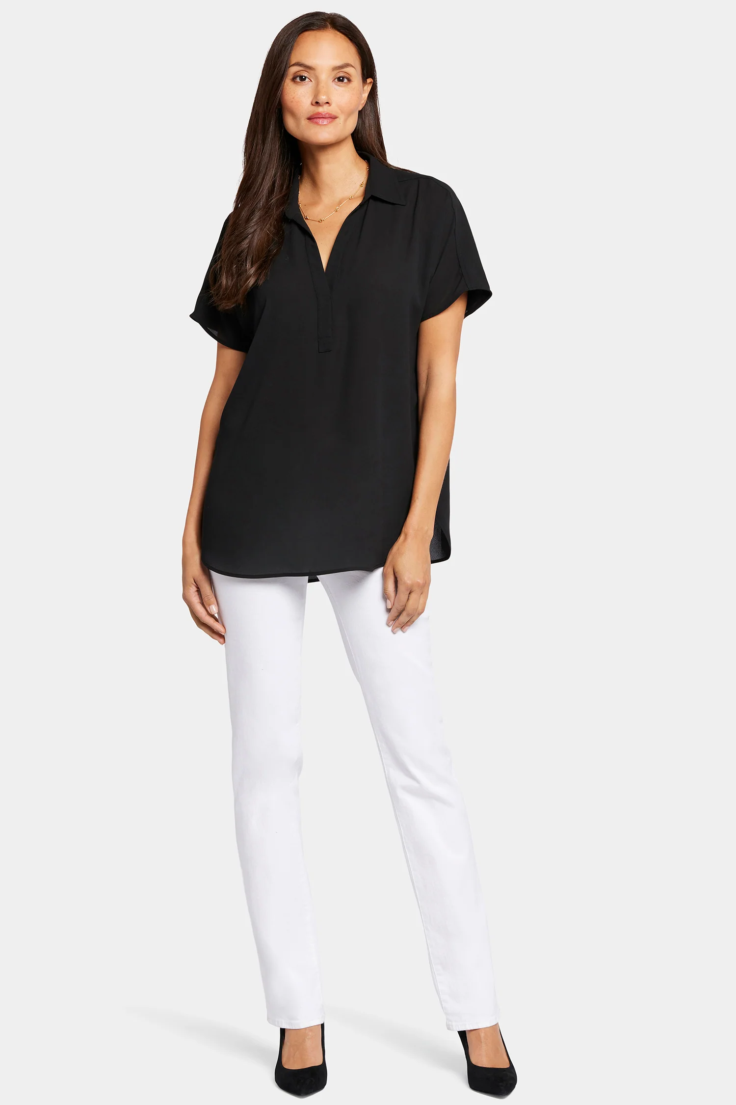 Becky Short Sleeved Blouse - Black - Image 6