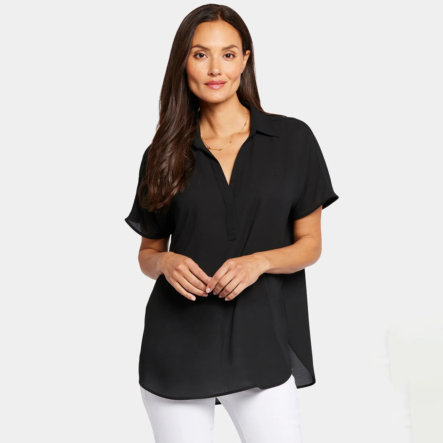 Becky Short Sleeved Blouse - Black - Image 7