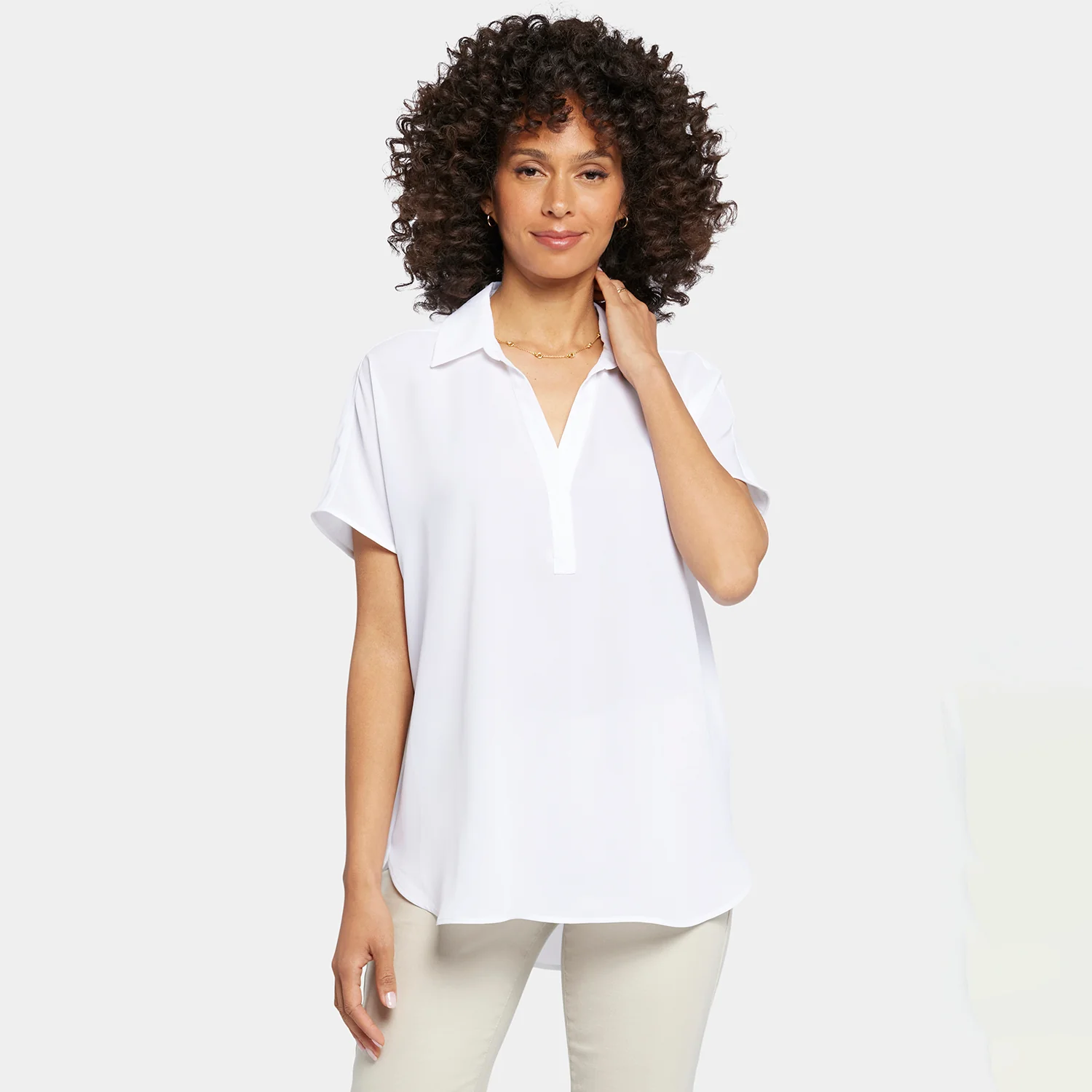 Becky Short Sleeved Blouse - Optic White - Image 7