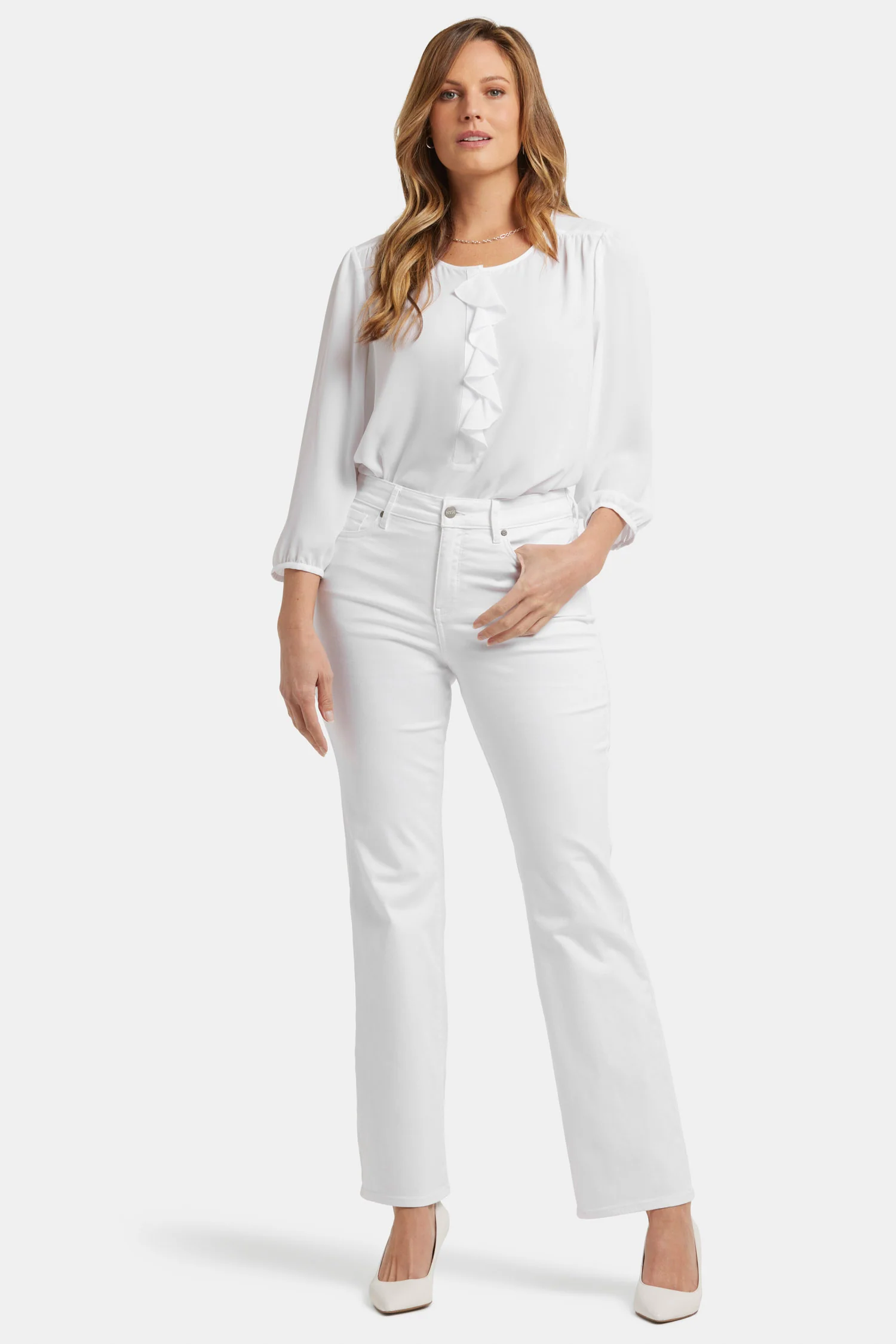 Blake Slim Flared Jeans - Optic White - Image 4