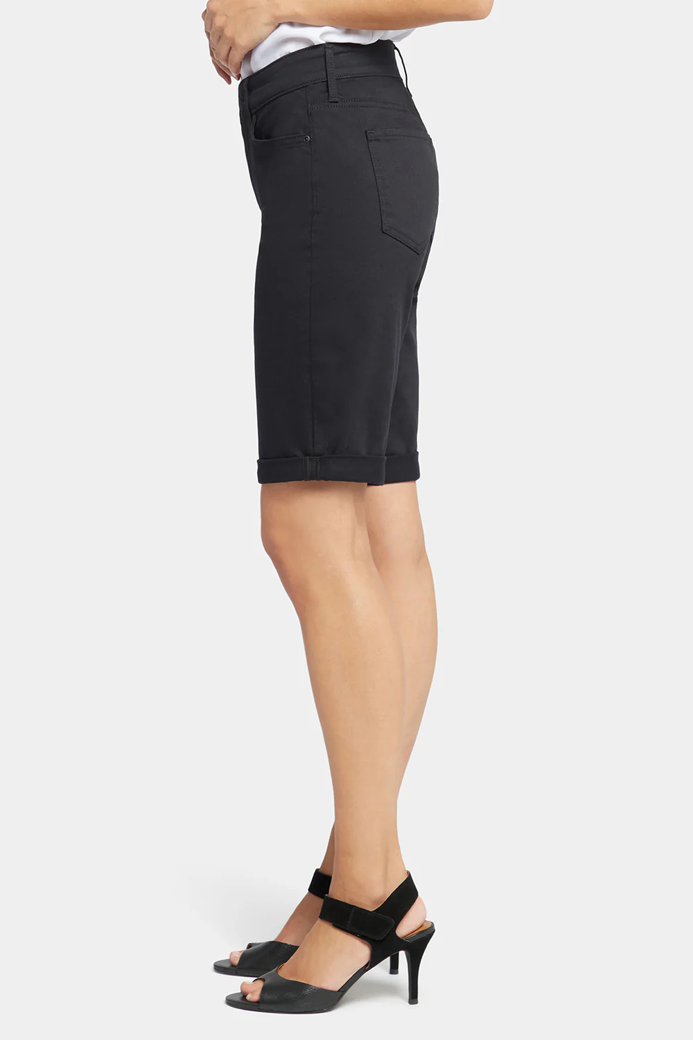 Briella 10 Inch Denim Shorts In Petite - Black - Image 3