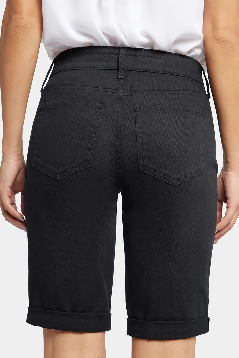 Briella 10 Inch Denim Shorts In Petite - Black - Image 6