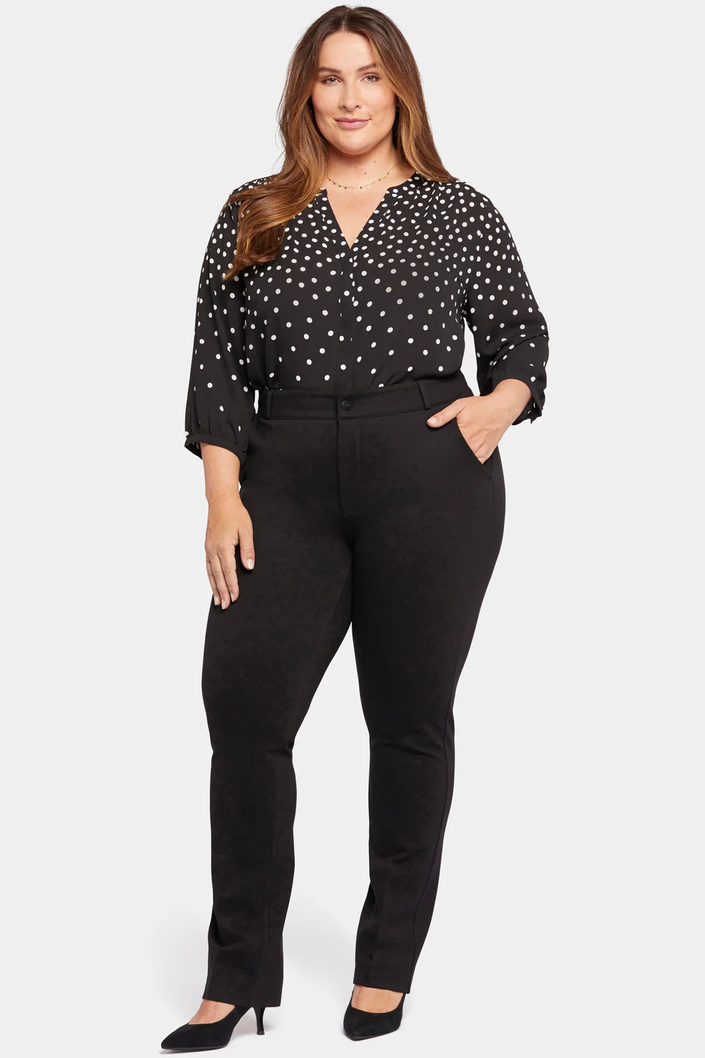 Classic Trouser Pants In Plus Size - Black - Image 4