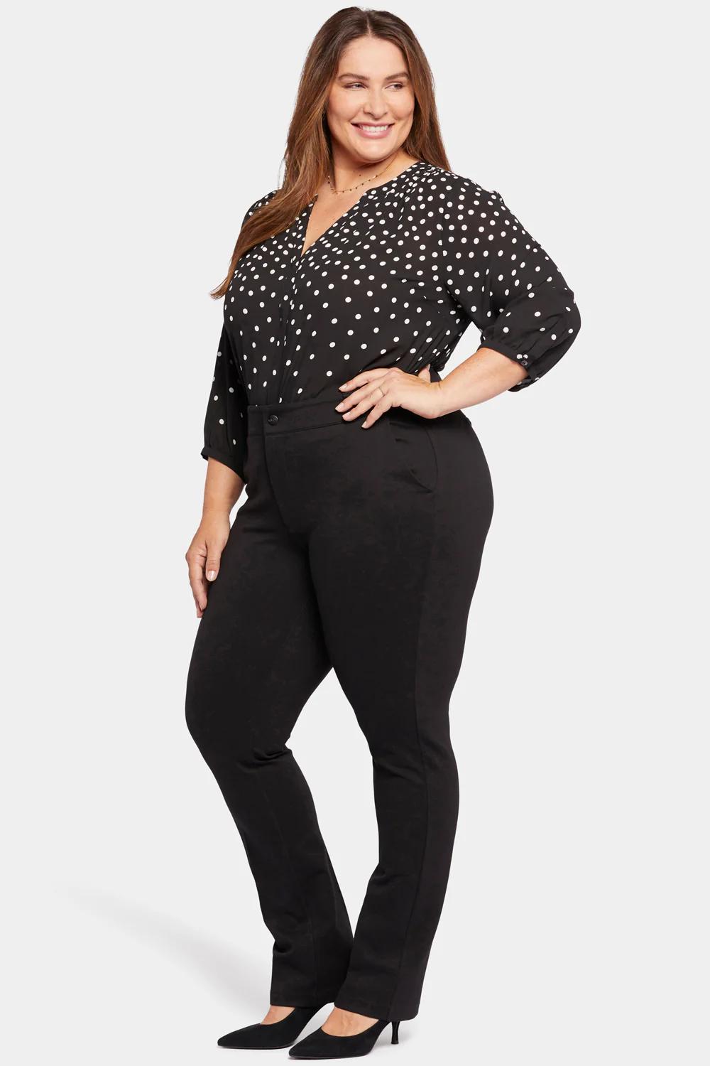 Classic Trouser Pants In Plus Size - Black - Image 5