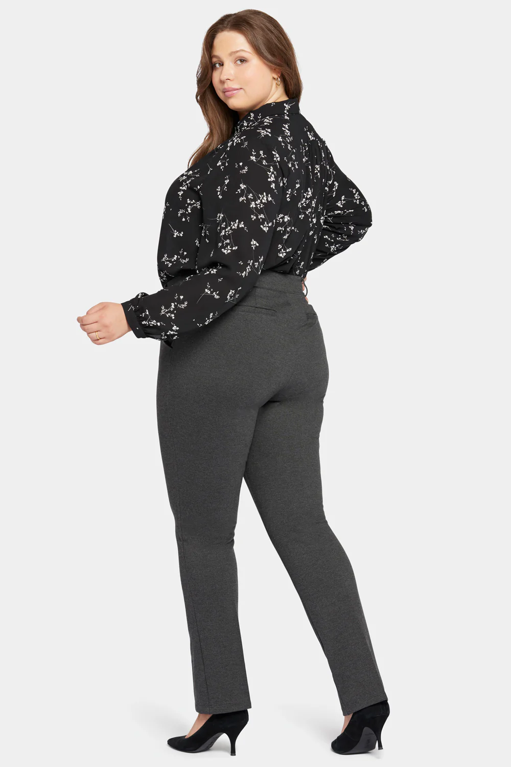 Classic Trouser Pants In Plus Size - Charcoal Heathered - Image 6