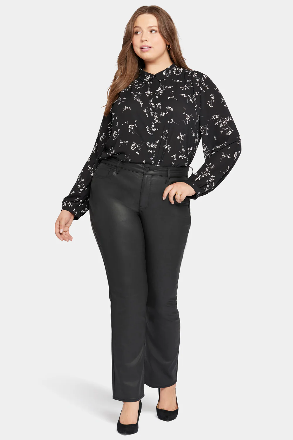Coated Marilyn Straight Jeans In Plus Size - Black Coated - Image 4