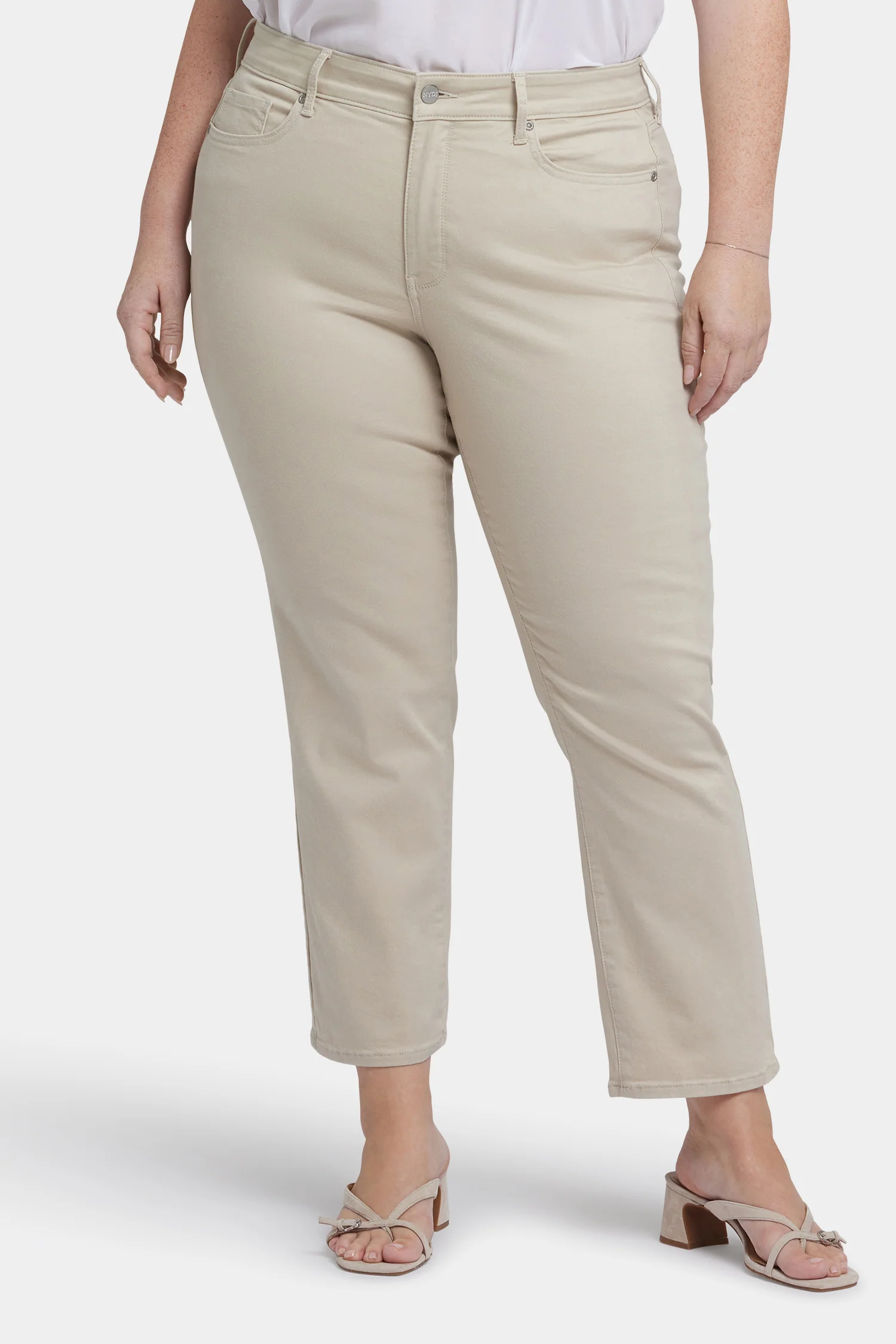 Marilyn Straight Ankle Jeans In Plus Size - Feather - Image 4