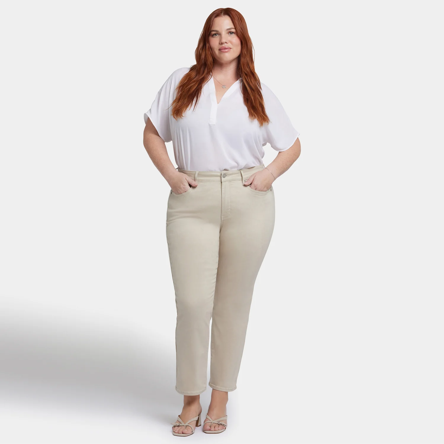 Marilyn Straight Ankle Jeans In Plus Size - Feather - Image 6