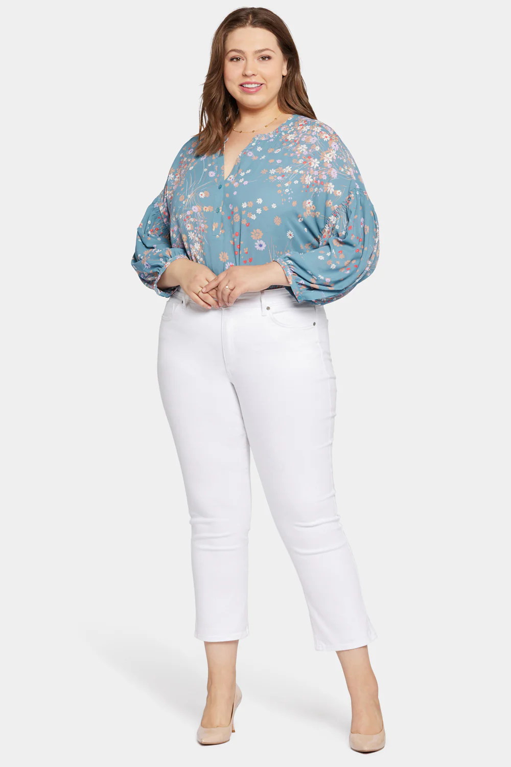 Marilyn Straight Ankle Jeans In Plus Size - Optic White - Image 4