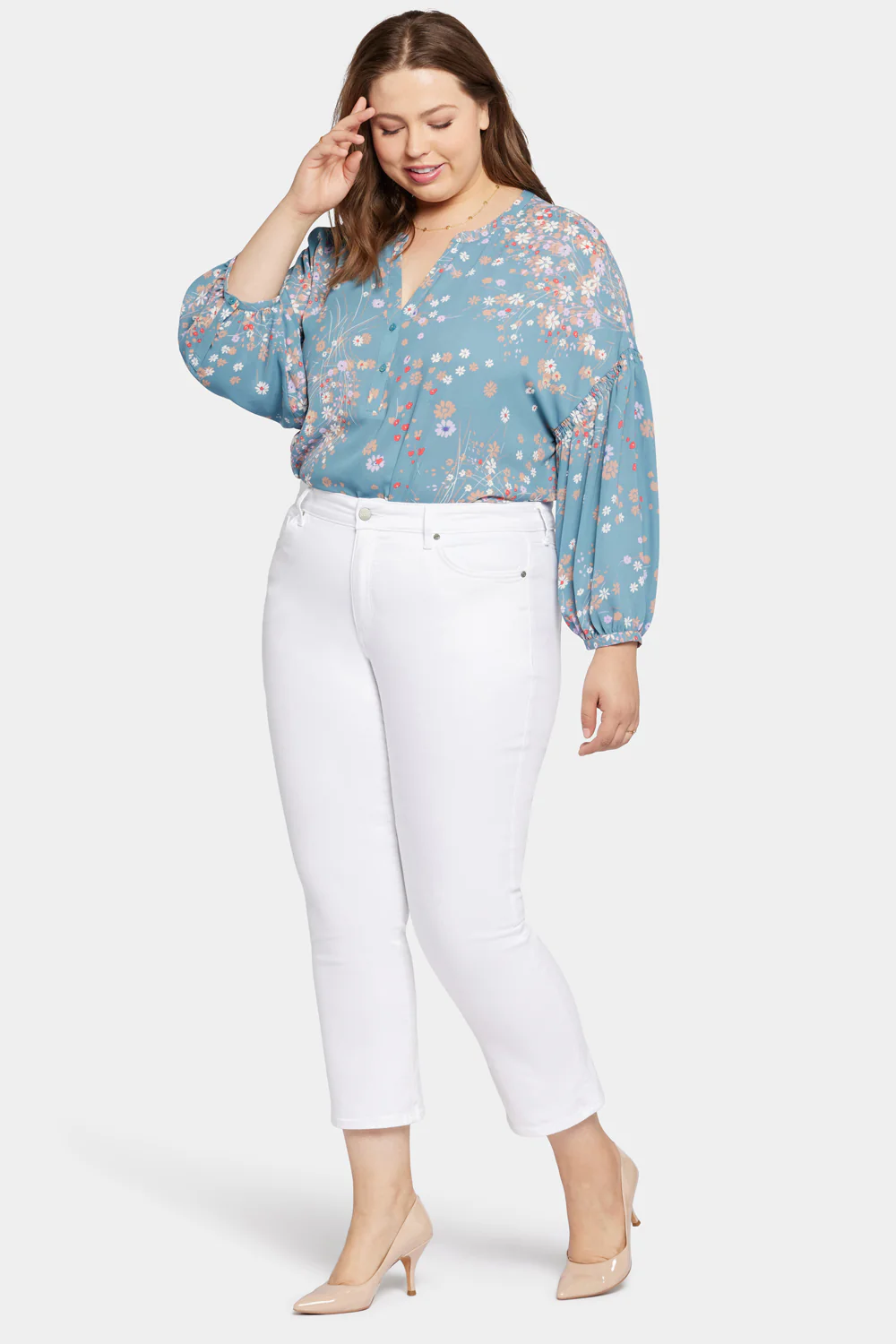 Marilyn Straight Ankle Jeans In Plus Size - Optic White - Image 5