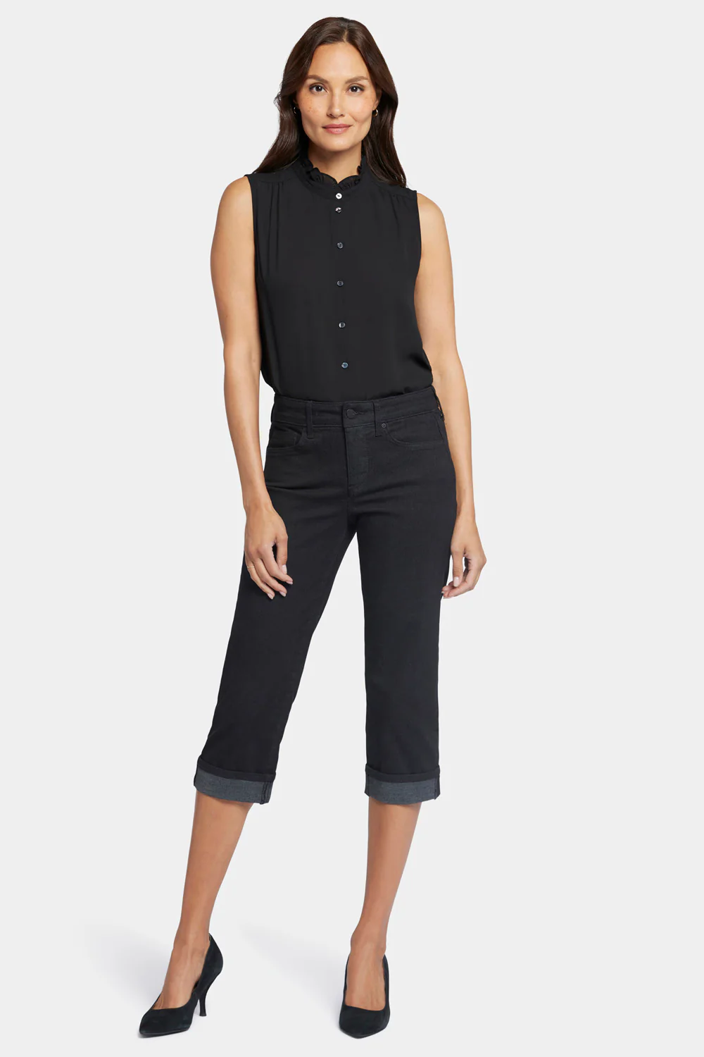 Marilyn Straight Crop Jeans - Black - Image 5
