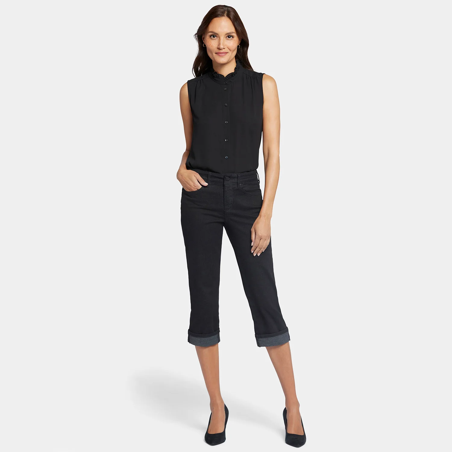 Marilyn Straight Crop Jeans - Black - Image 7