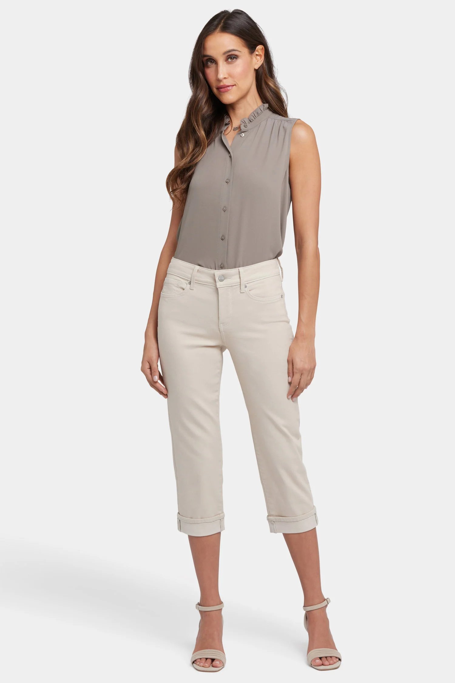 Marilyn Straight Crop Jeans - Feather - Image 4