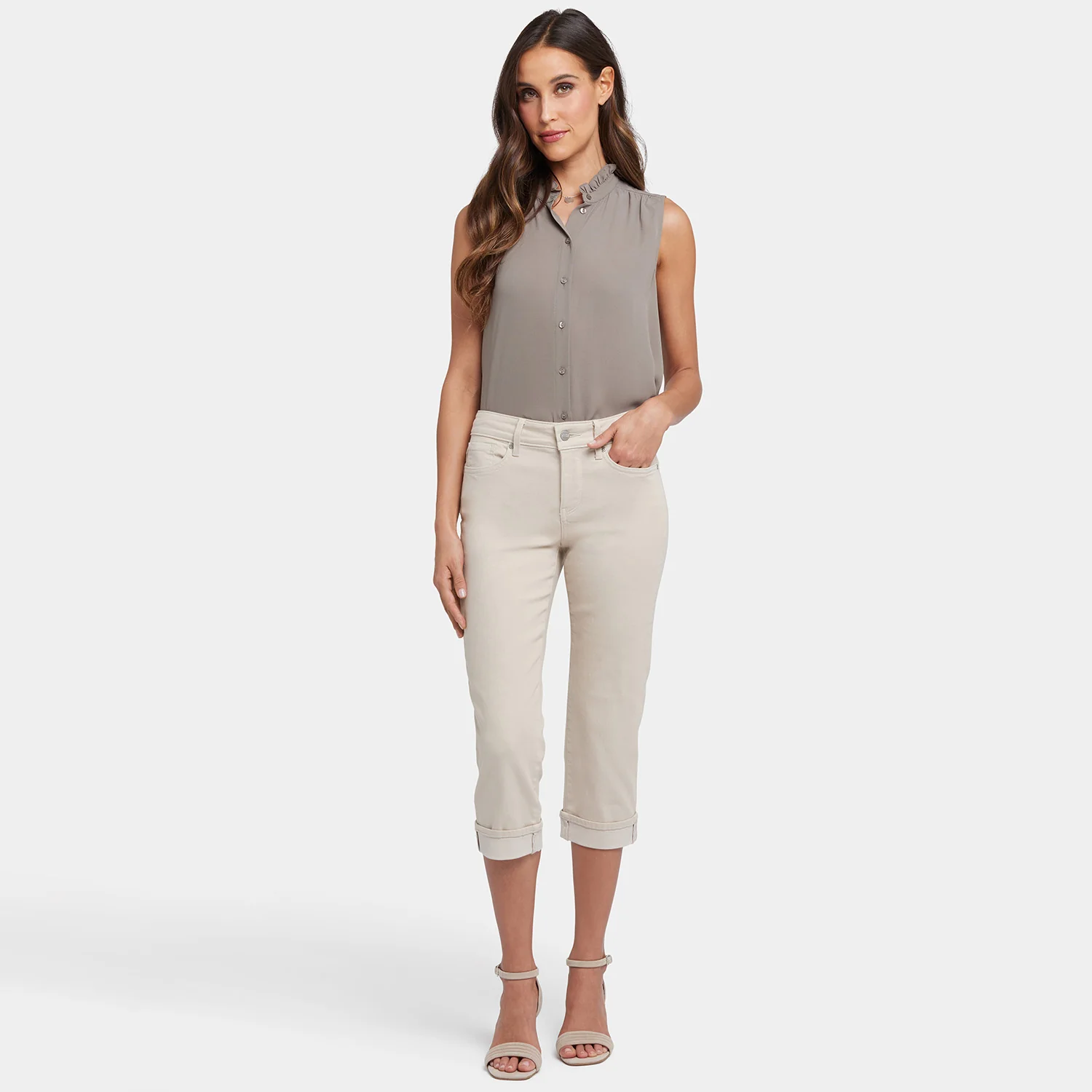 Marilyn Straight Crop Jeans - Feather - Image 7