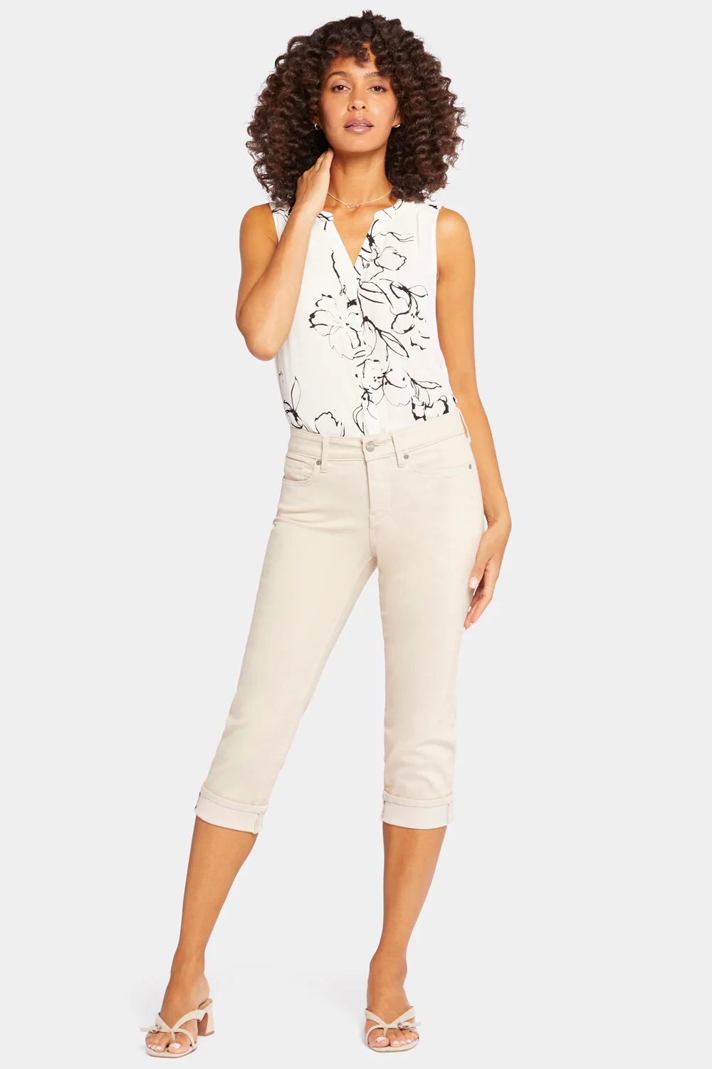 Marilyn Straight Crop Jeans In Petite - Feather - Image 4
