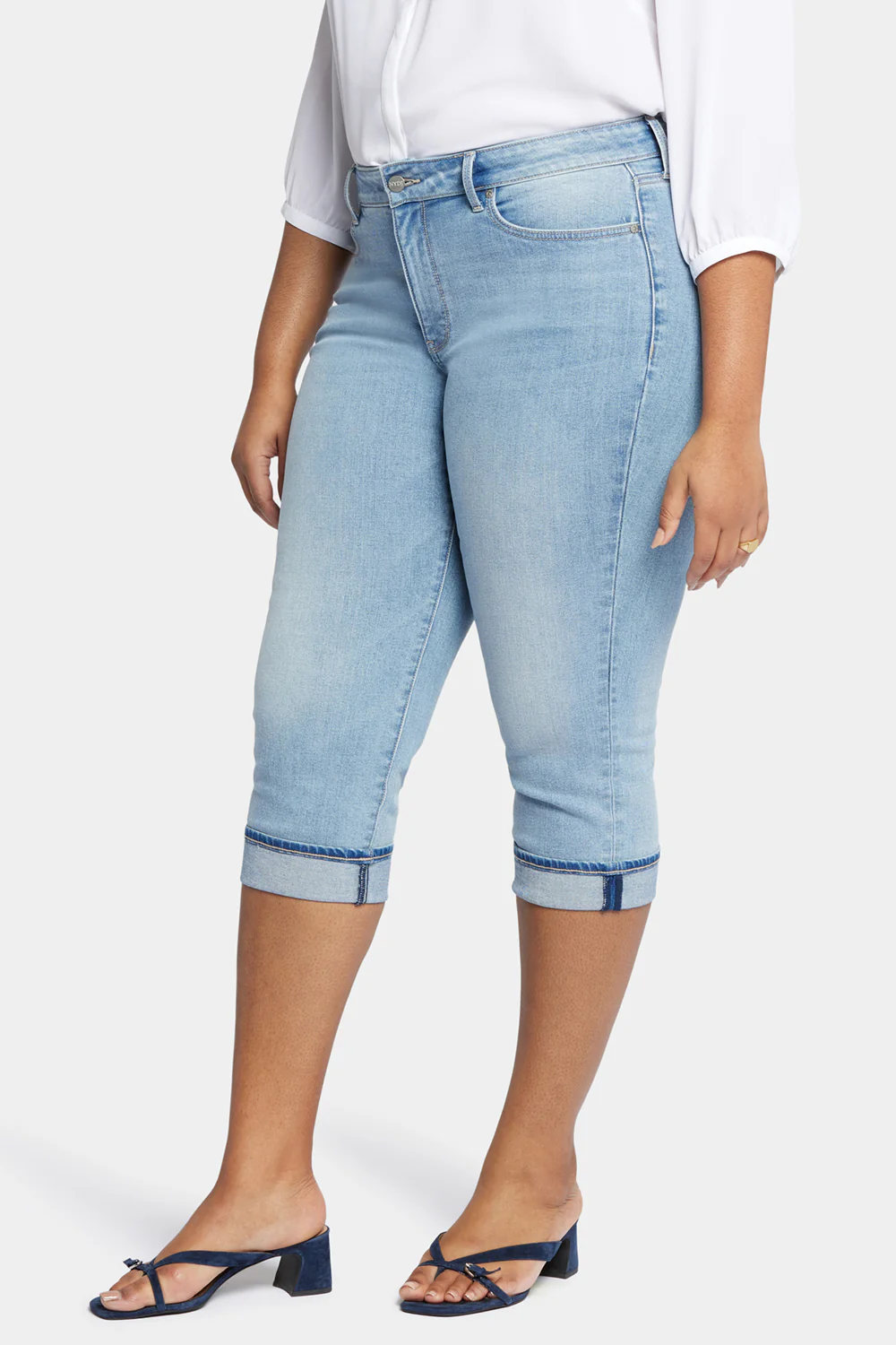 Marilyn Straight Crop Jeans In Plus Size - Afterglow - Image 3