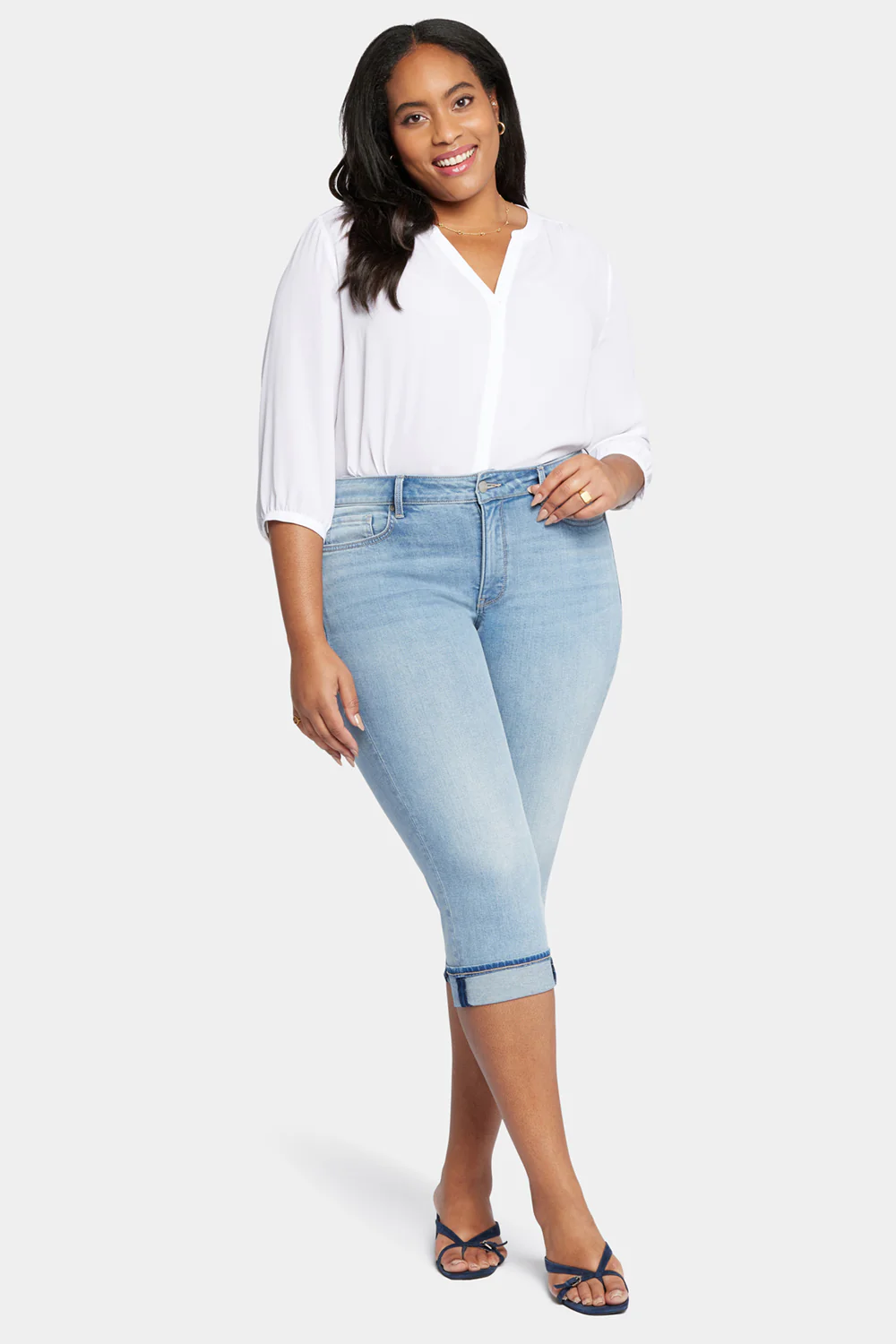 Marilyn Straight Crop Jeans In Plus Size - Afterglow - Image 4
