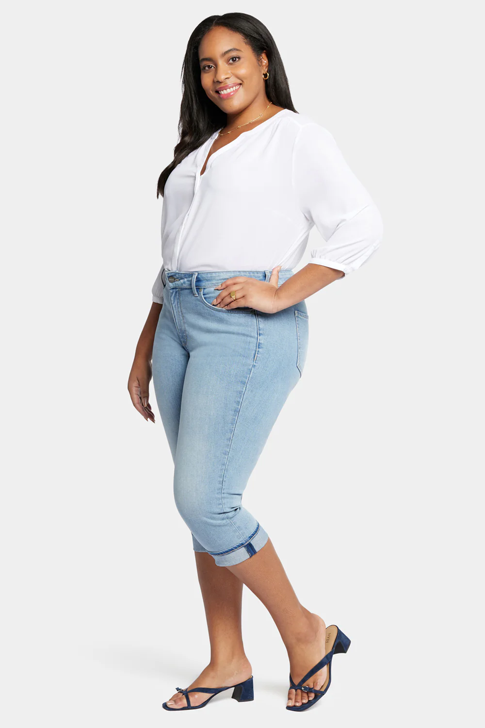 Marilyn Straight Crop Jeans In Plus Size - Afterglow - Image 5