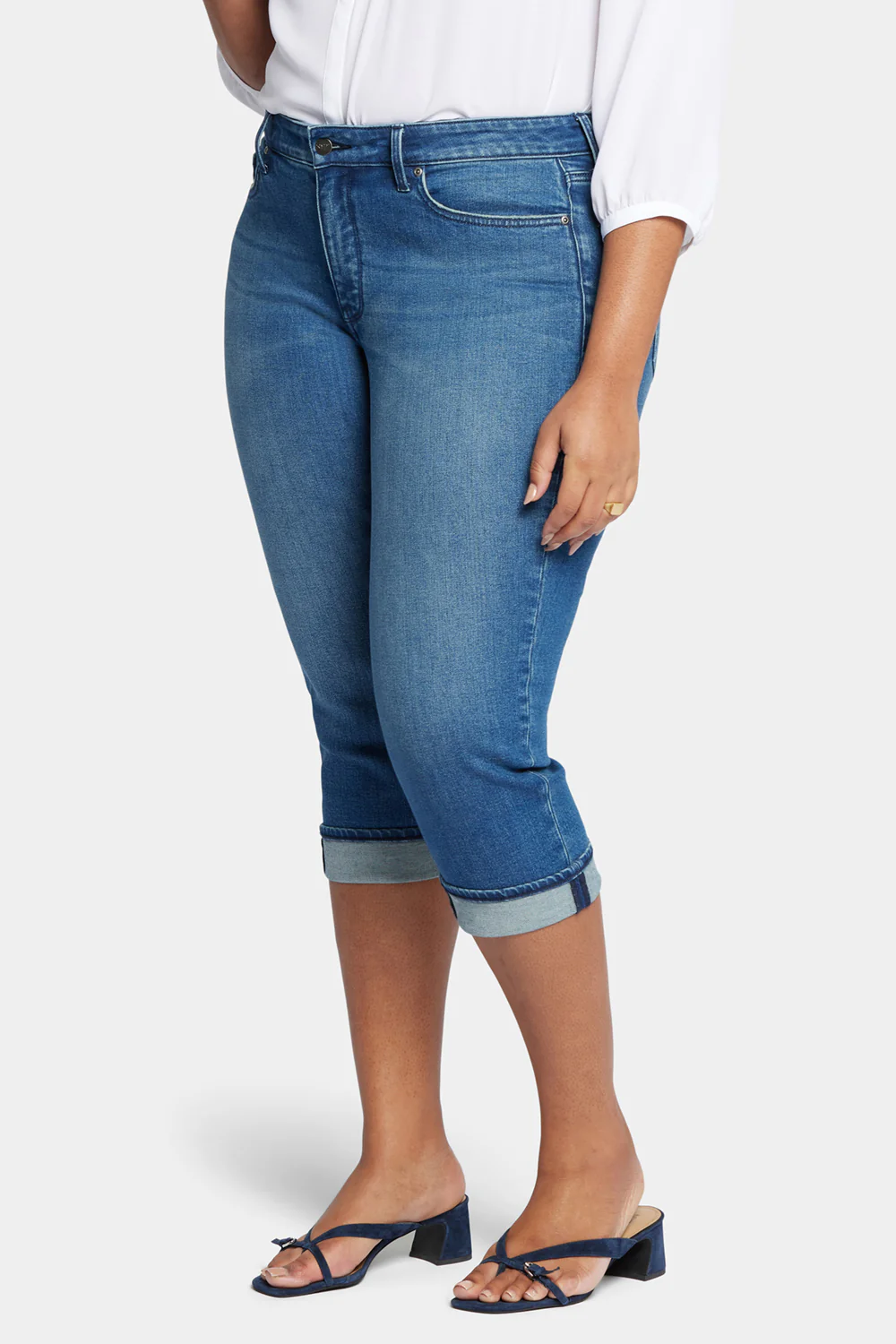 Marilyn Straight Crop Jeans In Plus Size - Windfall - Image 3