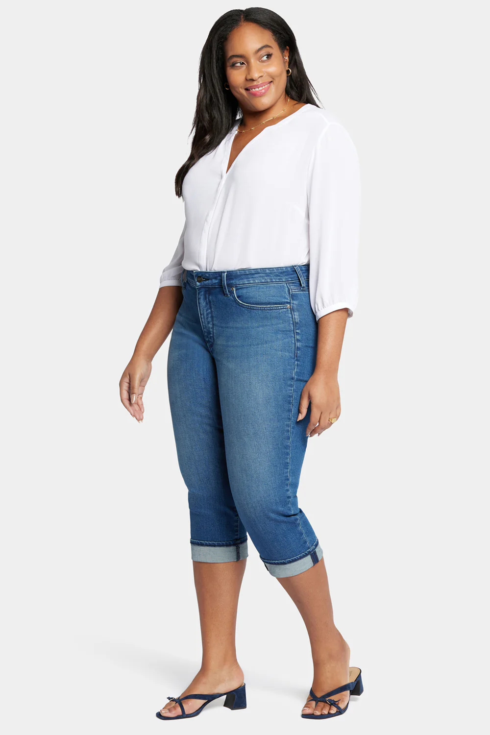 Marilyn Straight Crop Jeans In Plus Size - Windfall - Image 5