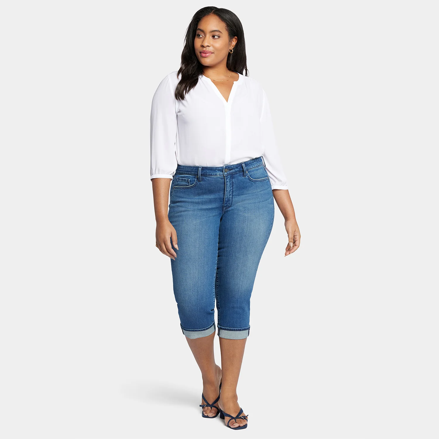 Marilyn Straight Crop Jeans In Plus Size - Windfall - Image 7