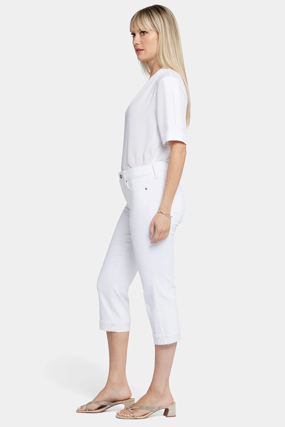 Marilyn Straight Crop Jeans - Optic White - Image 5
