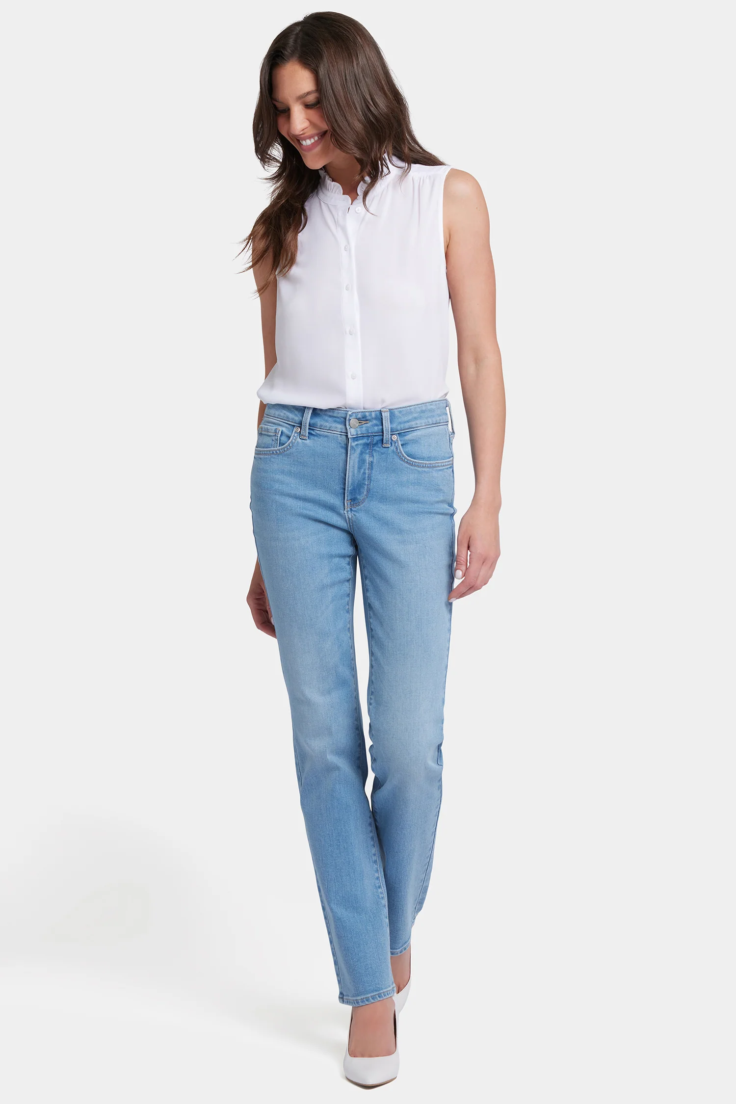 Marilyn Straight Jeans In Long Inseam - Salamanca Sun - Image 4
