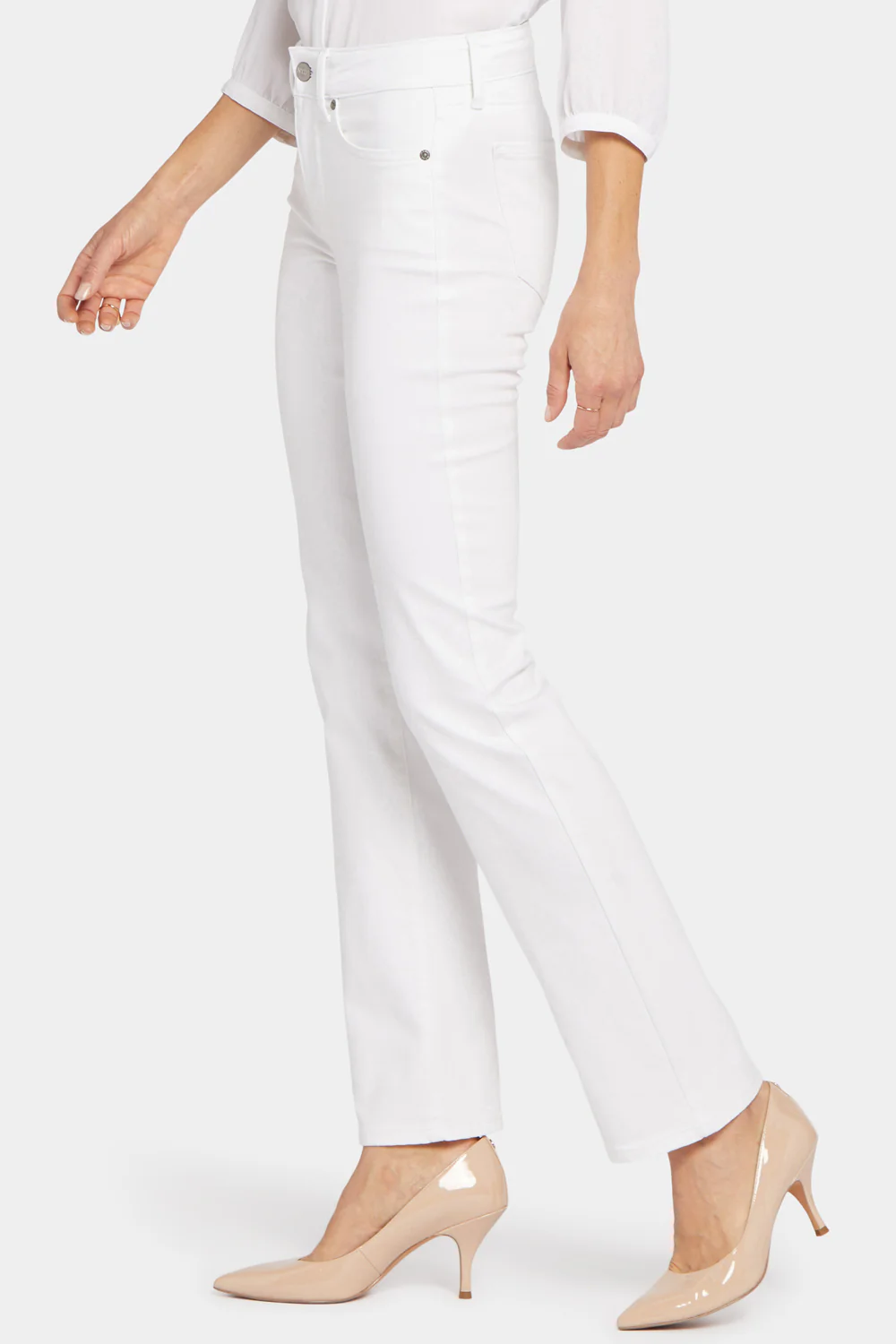 Marilyn Straight Jeans In Petite - Optic White - Image 3