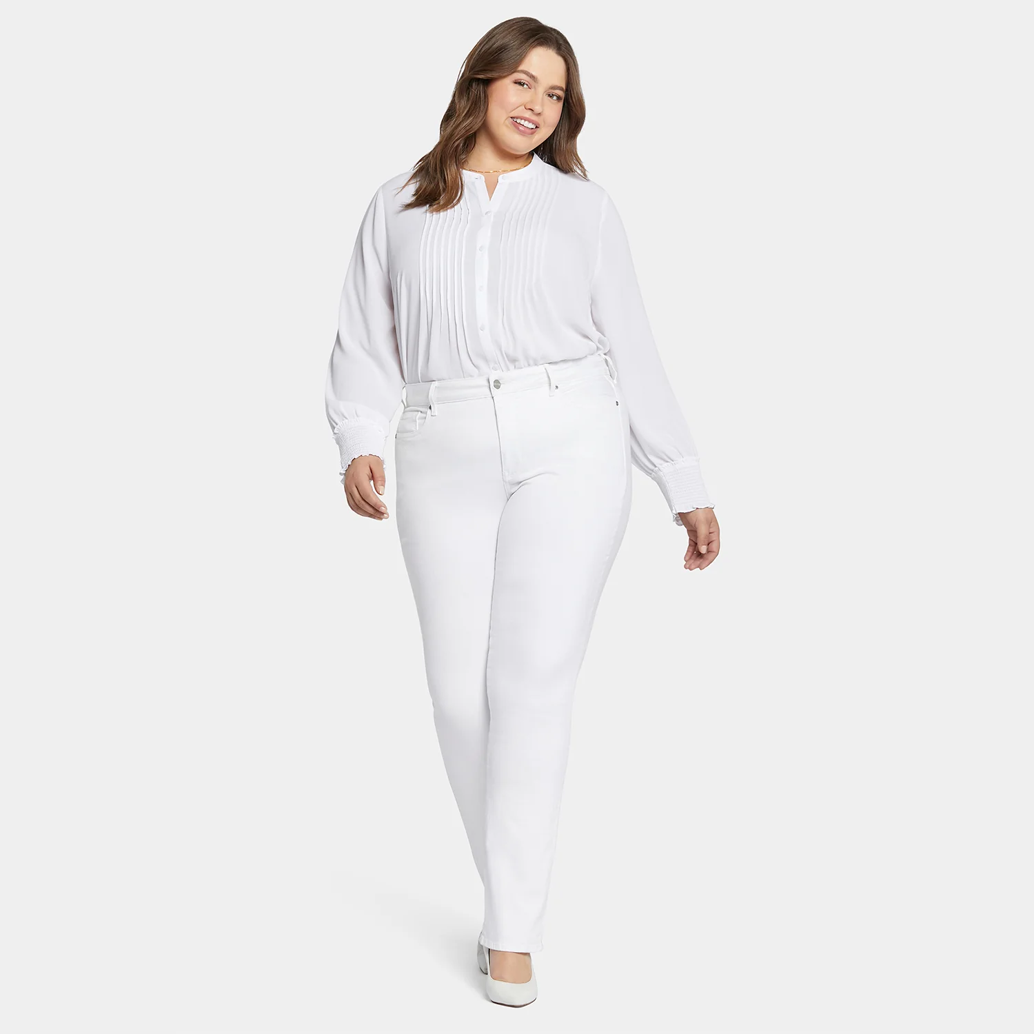 Marilyn Straight Jeans In Plus Size - Optic White - Image 7