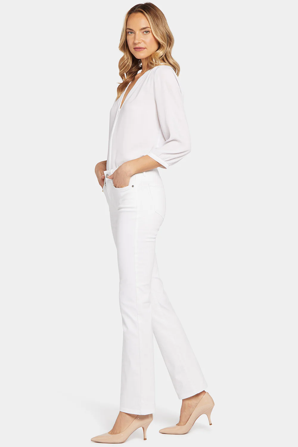 Marilyn Straight Jeans In Tall - Optic White - Image 5