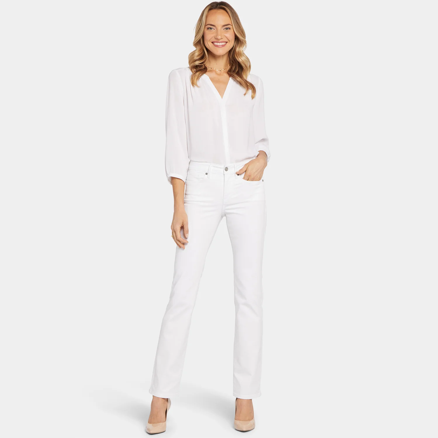 Marilyn Straight Jeans In Tall - Optic White - Image 7