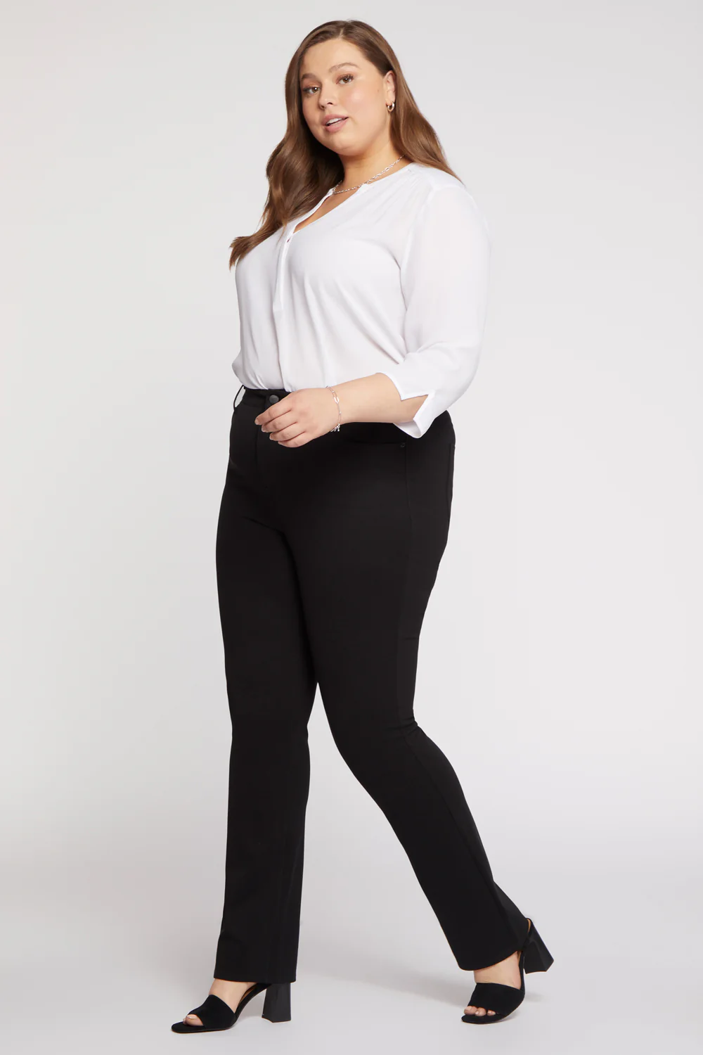 Marilyn Straight Pants In Plus Size - Black - Image 5