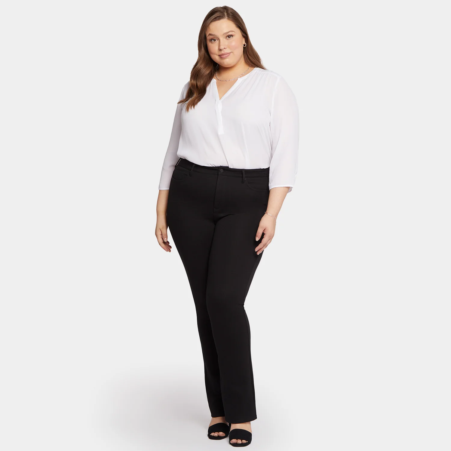 Marilyn Straight Pants In Plus Size - Black - Image 7