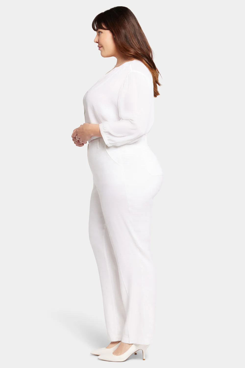 Marilyn Straight Pants In Plus Size - Optic White - Image 5