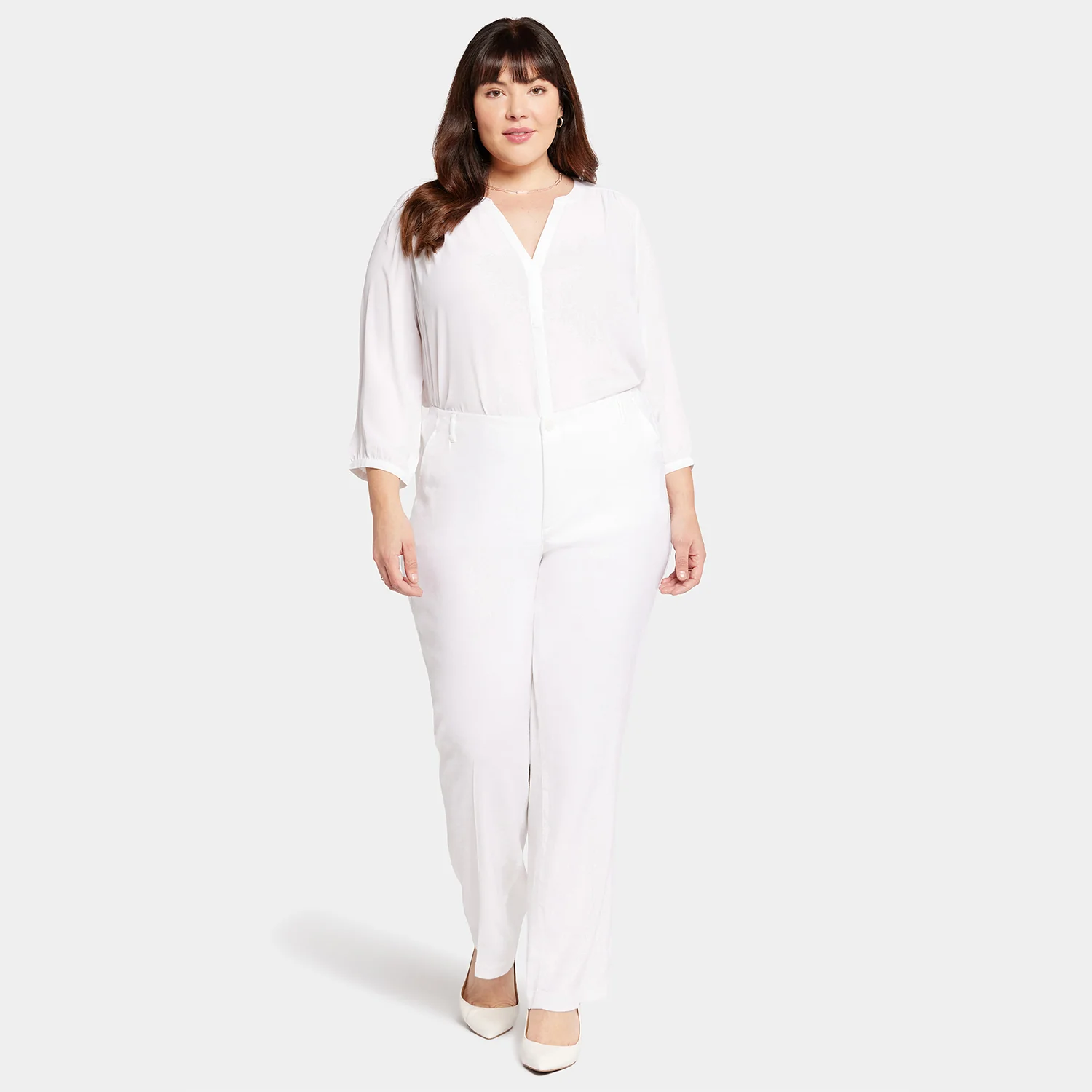 Marilyn Straight Pants In Plus Size - Optic White - Image 7