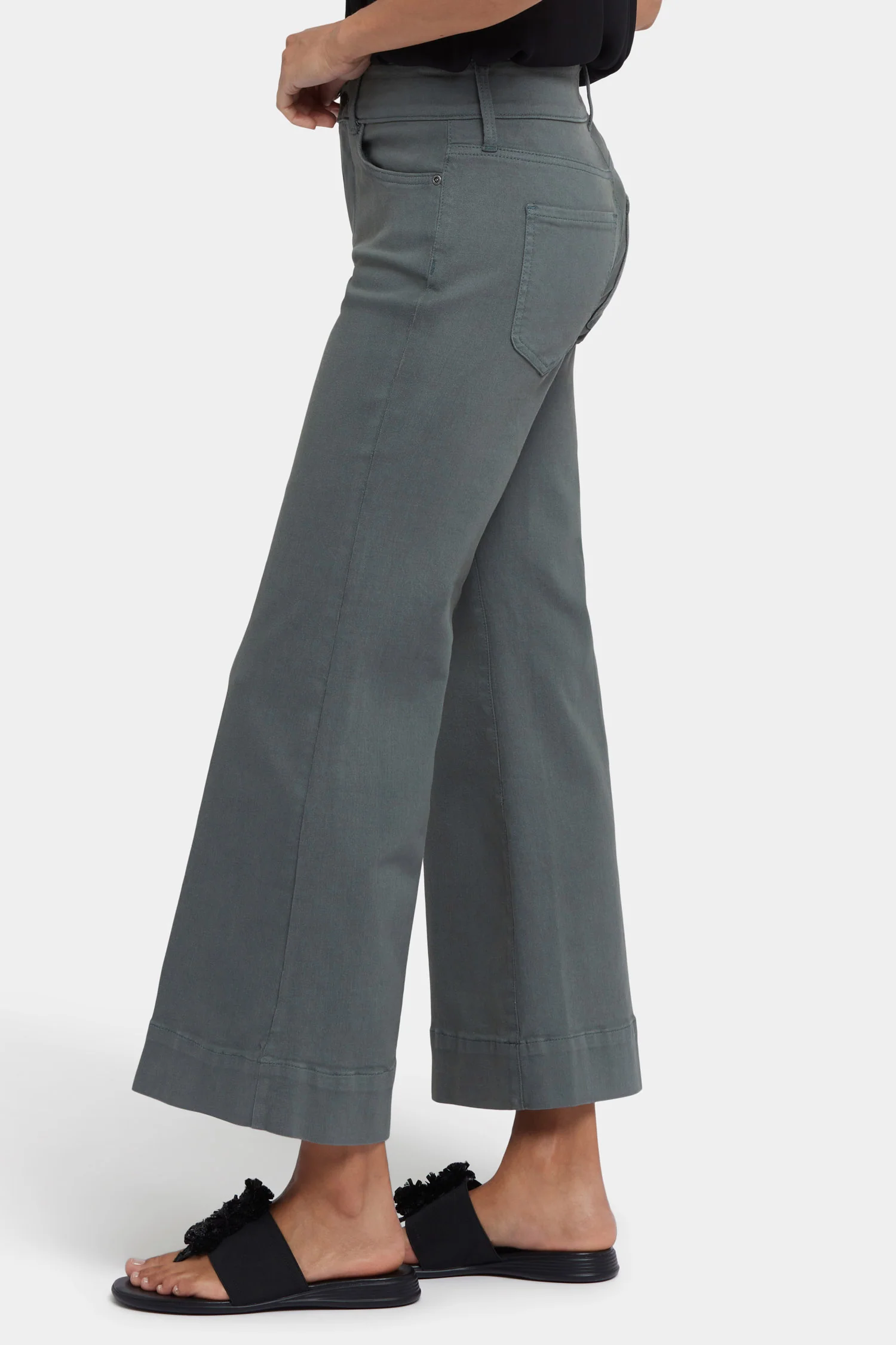 Mia Palazzo Ankle Jeans - Sage Leaf - Image 4