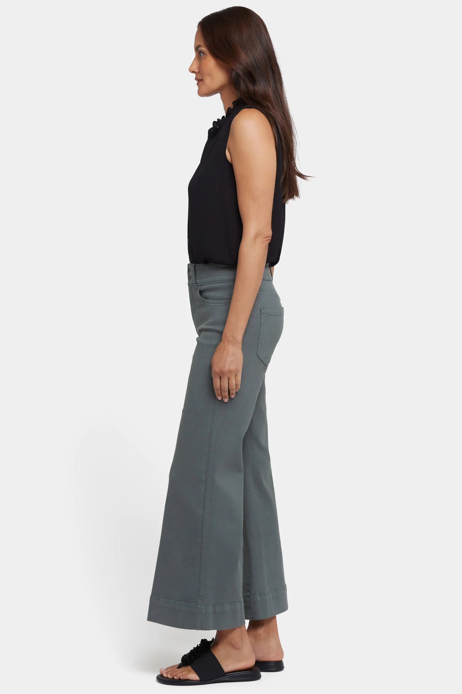 Mia Palazzo Ankle Jeans - Sage Leaf - Image 6