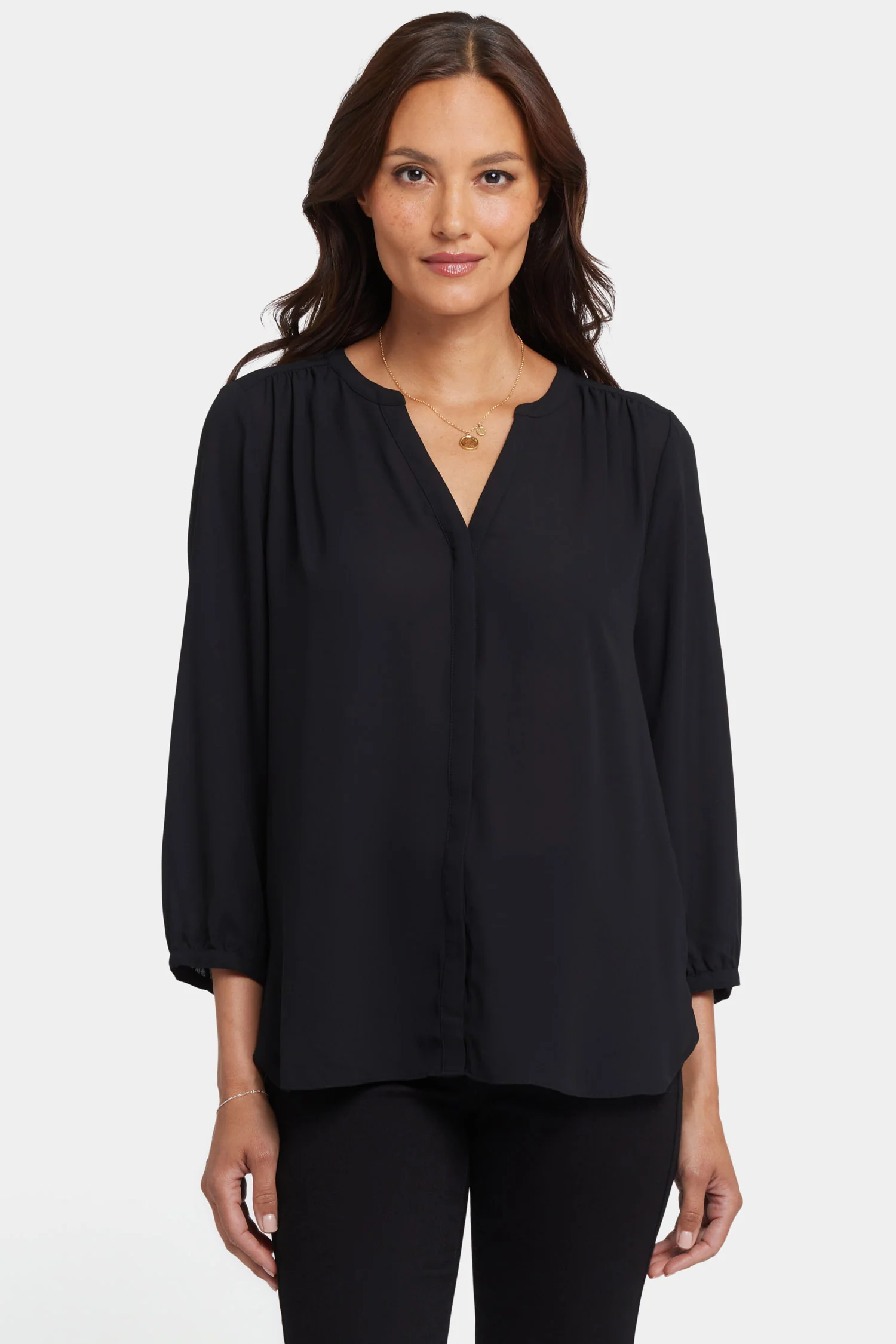 Pintuck Blouse - Black - Image 4