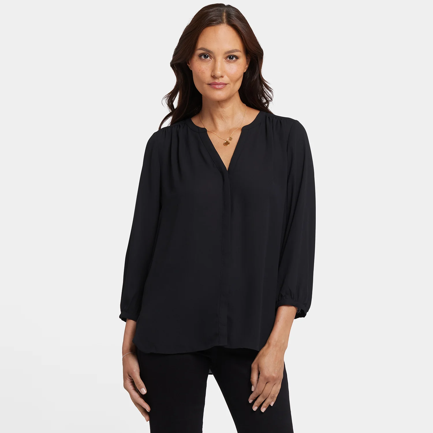 Pintuck Blouse - Black - Image 8