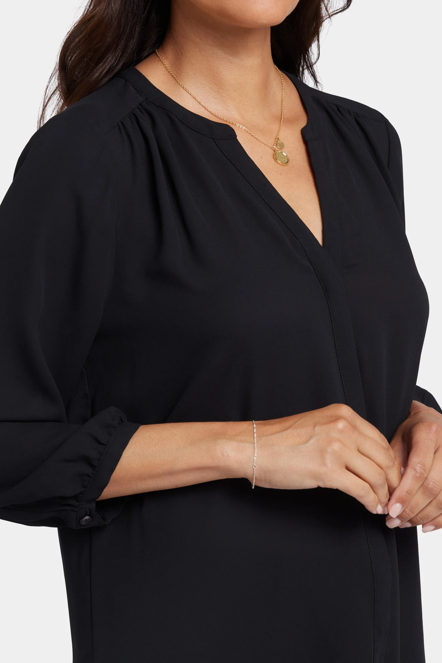 Pintuck Blouse In Petite - Black - Image 6