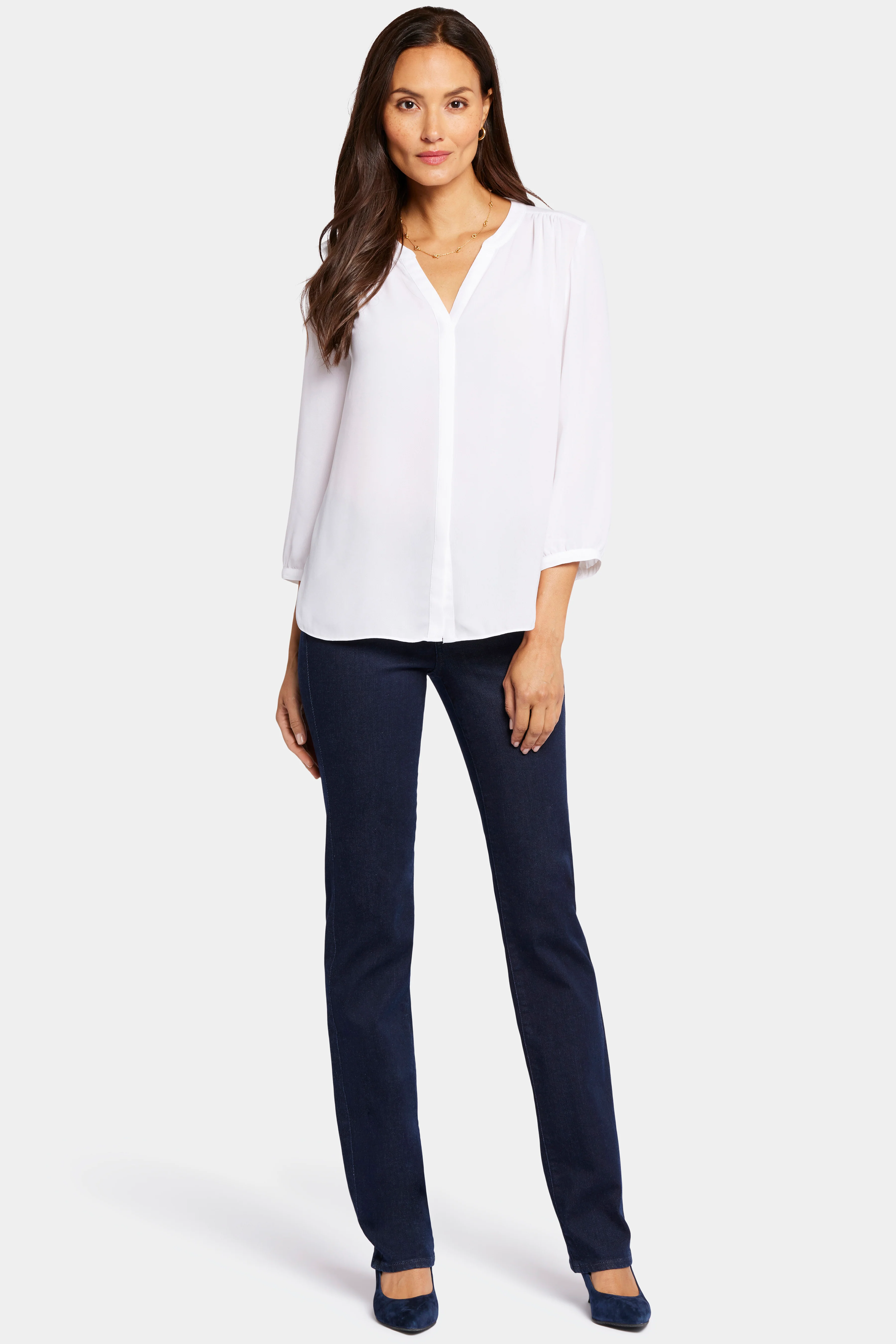 Pintuck Blouse In Petite - Optic White - Image 5