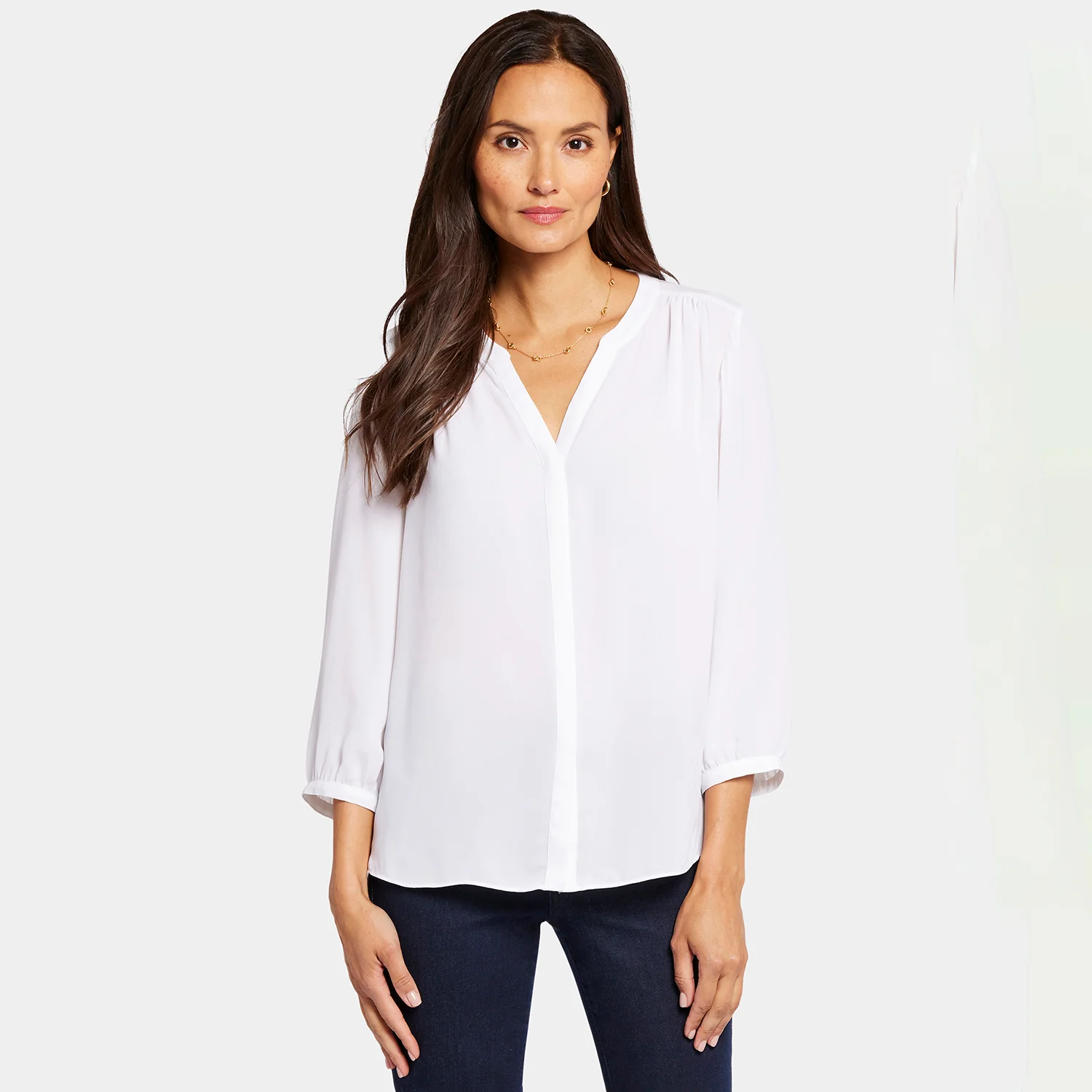 Pintuck Blouse In Petite - Optic White - Image 6